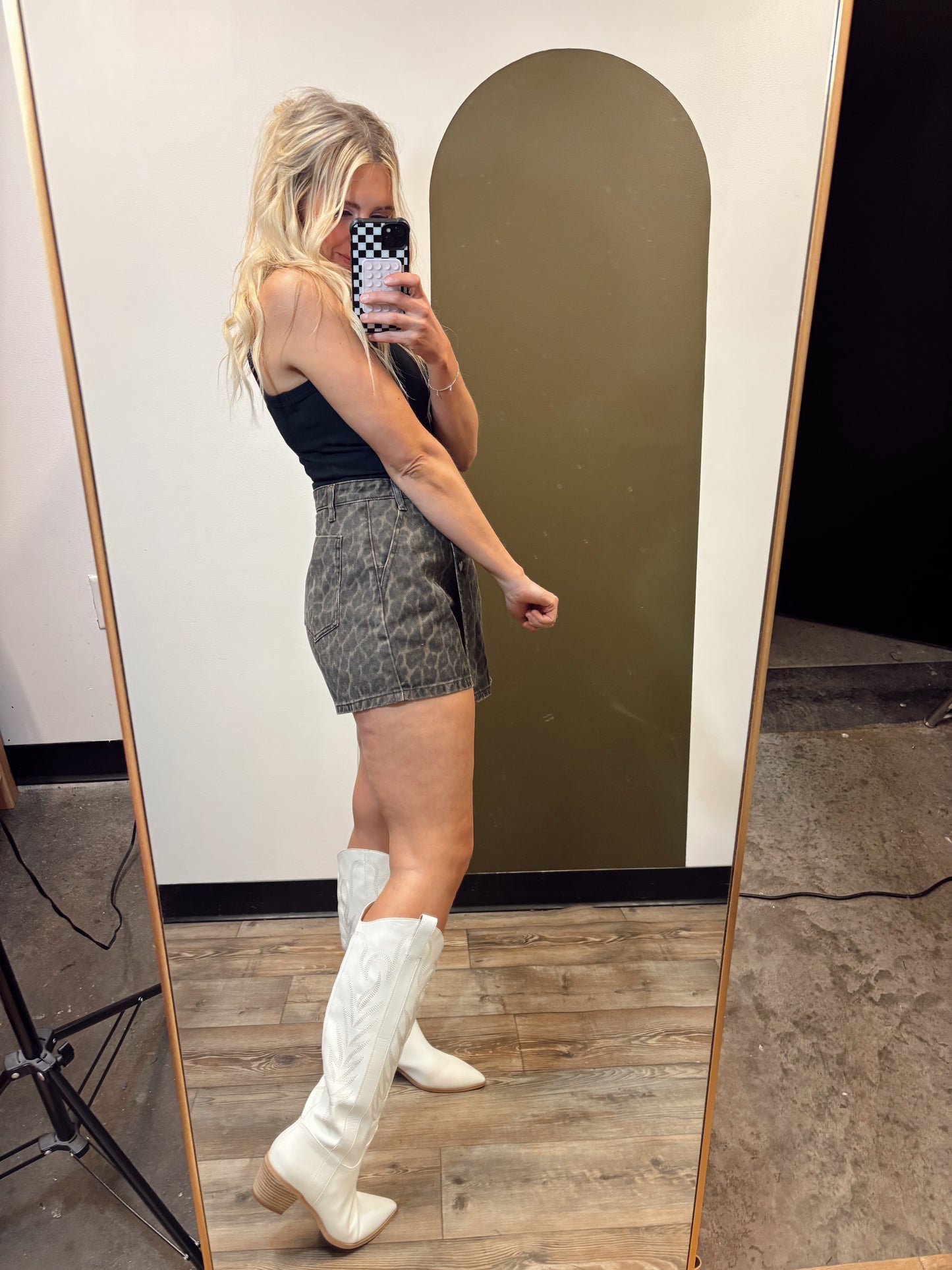 Brianna Leopard Skort