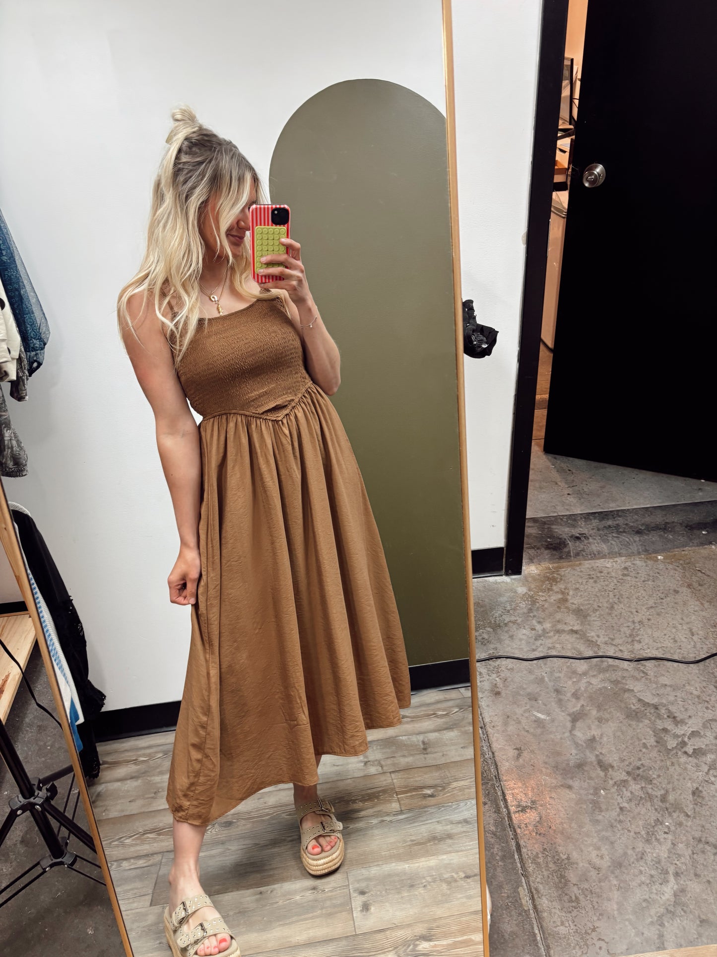 Samira Midi Dress (Brown)
