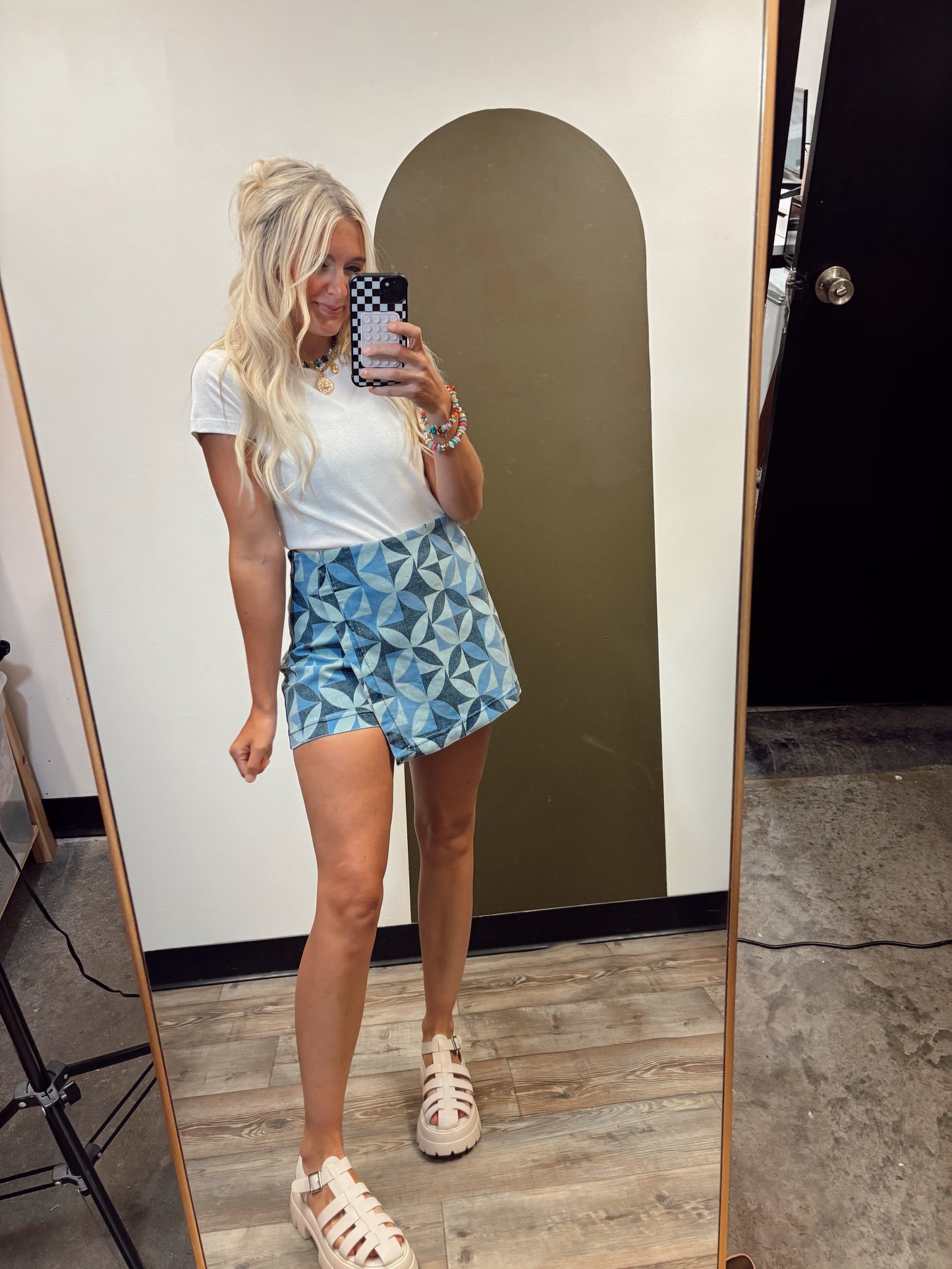 Aimee Abstract Print Skort