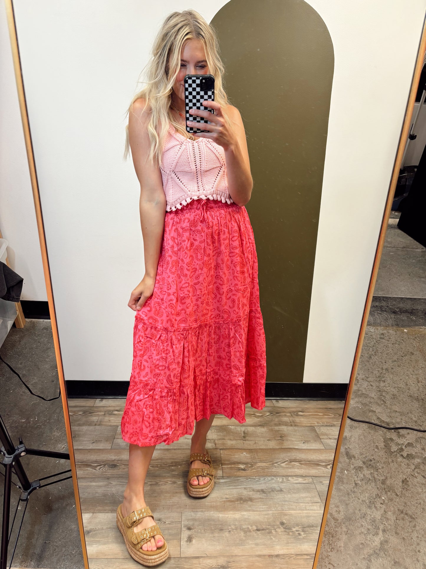Paisley Showers Midi Skirt