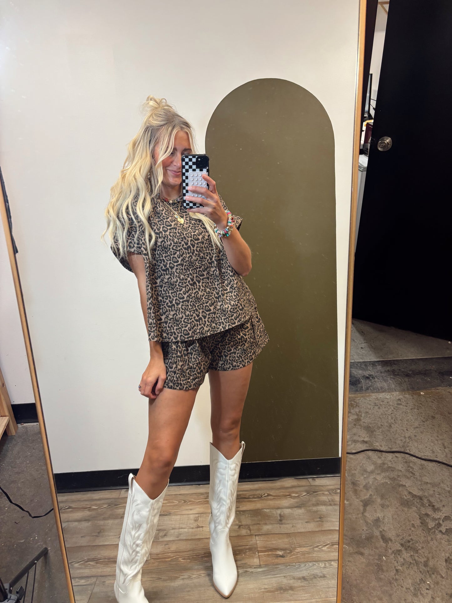 What A Pair Leopard Short Set