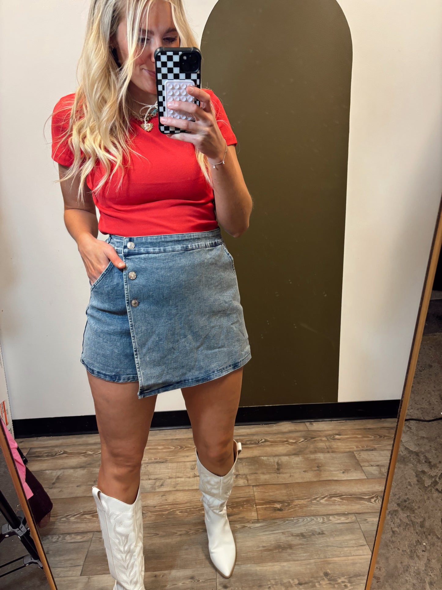 Call Me Denim Skort