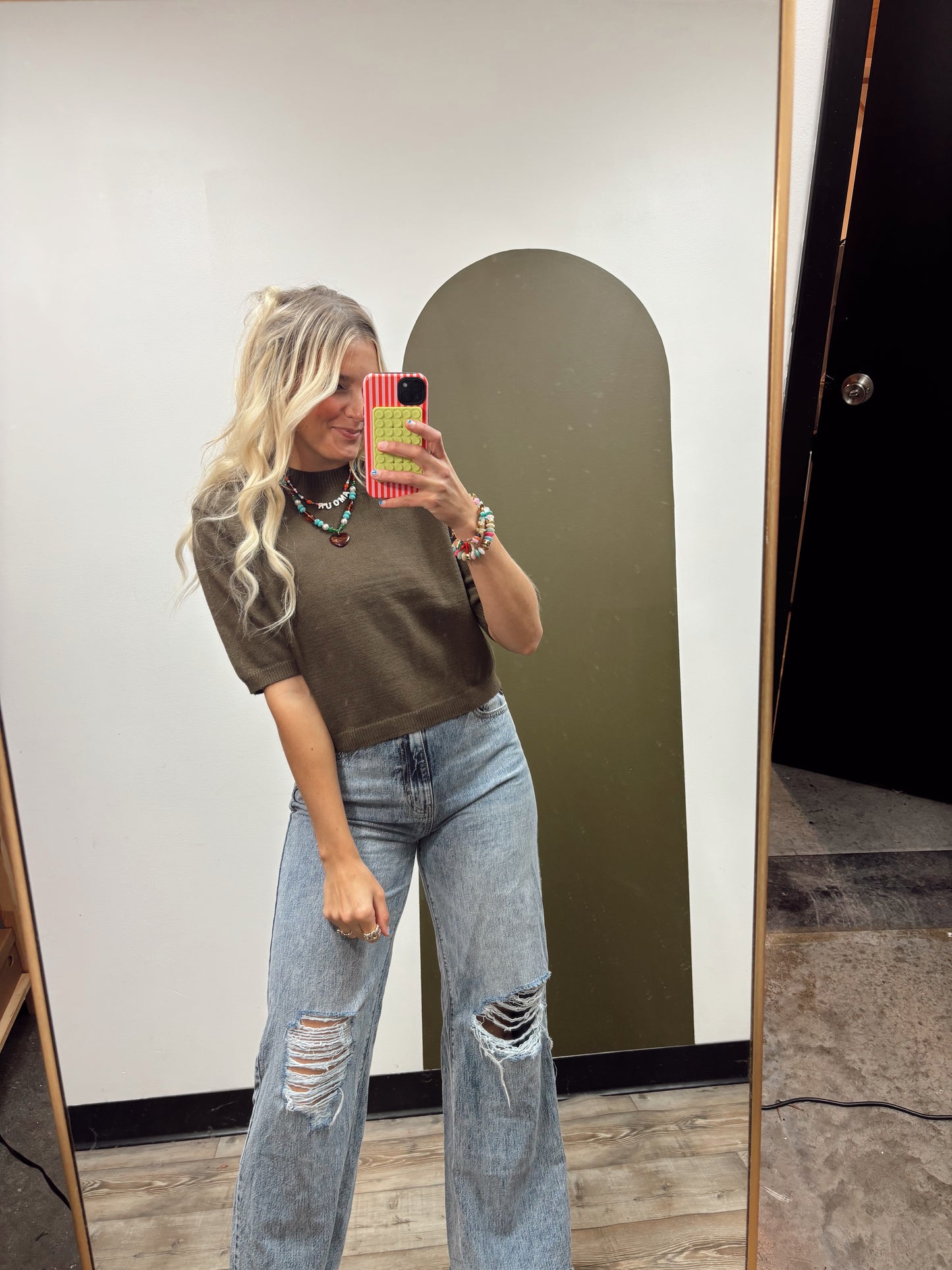 Maggie Sweater Top (Brown)