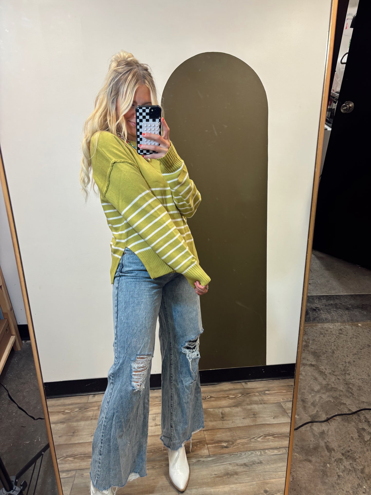 Lilah Stripe Sweater (Mustard)
