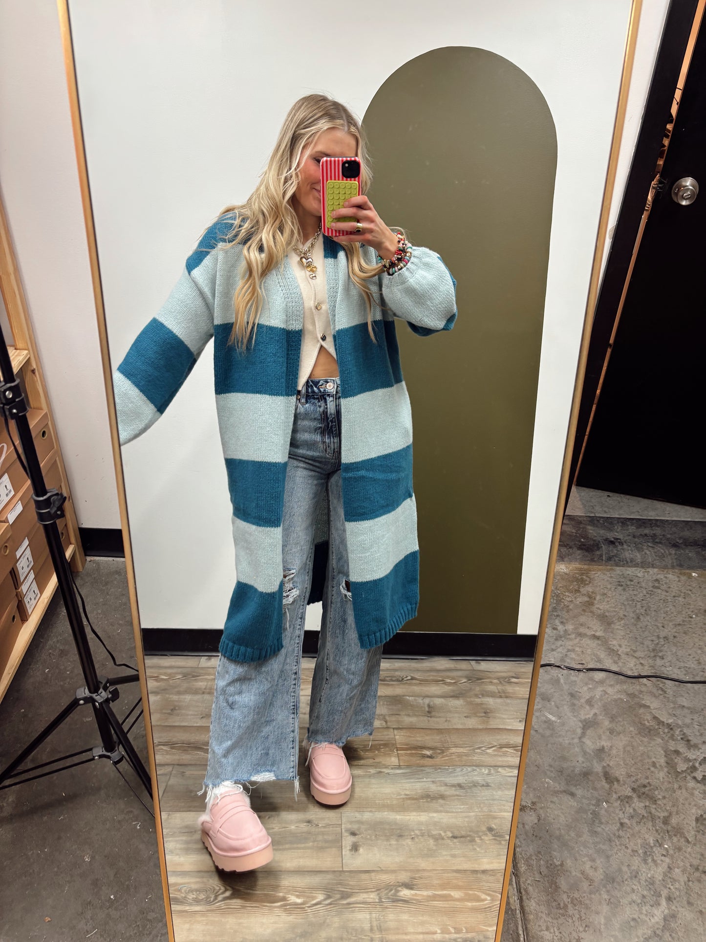 Seashore Long Stripe Cardigan