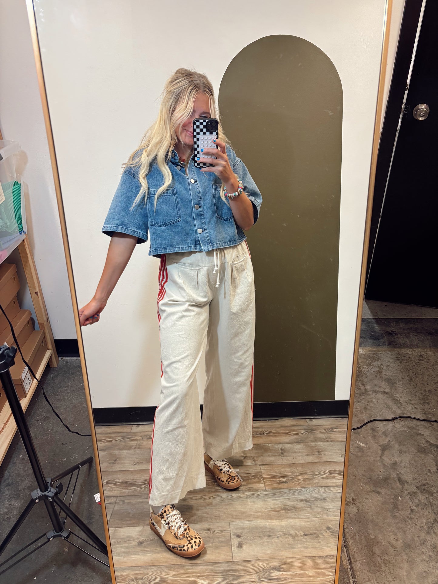 Sporty Spice Wide Leg Pant (Cream)