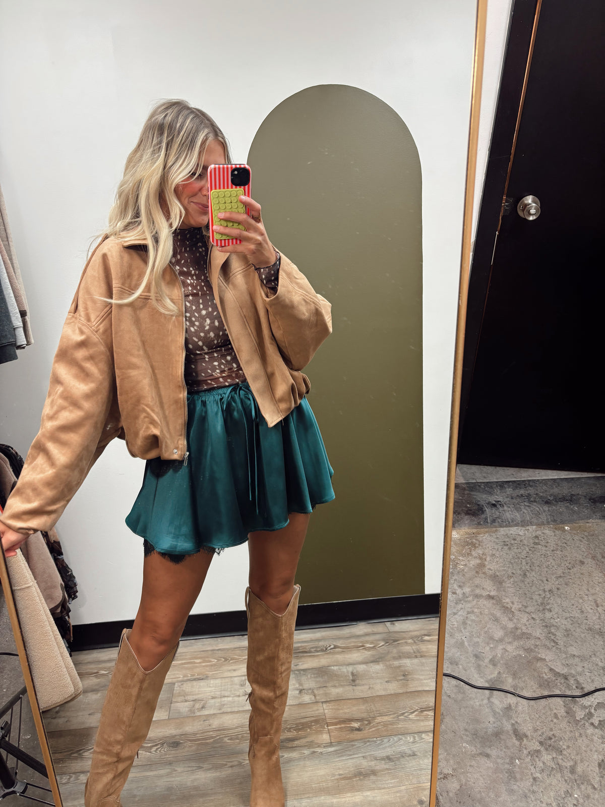 Arana Suede Bubble Jacket (Camel)