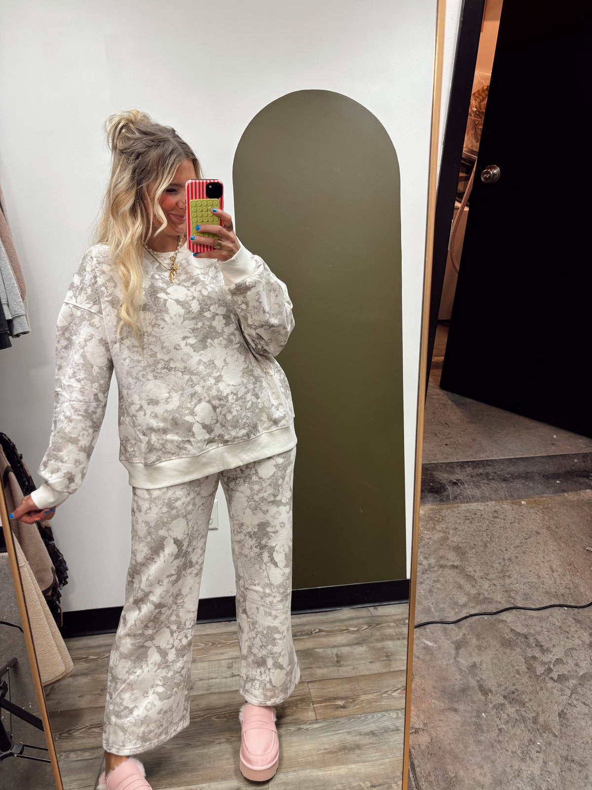 Faded Florals Sweat Set