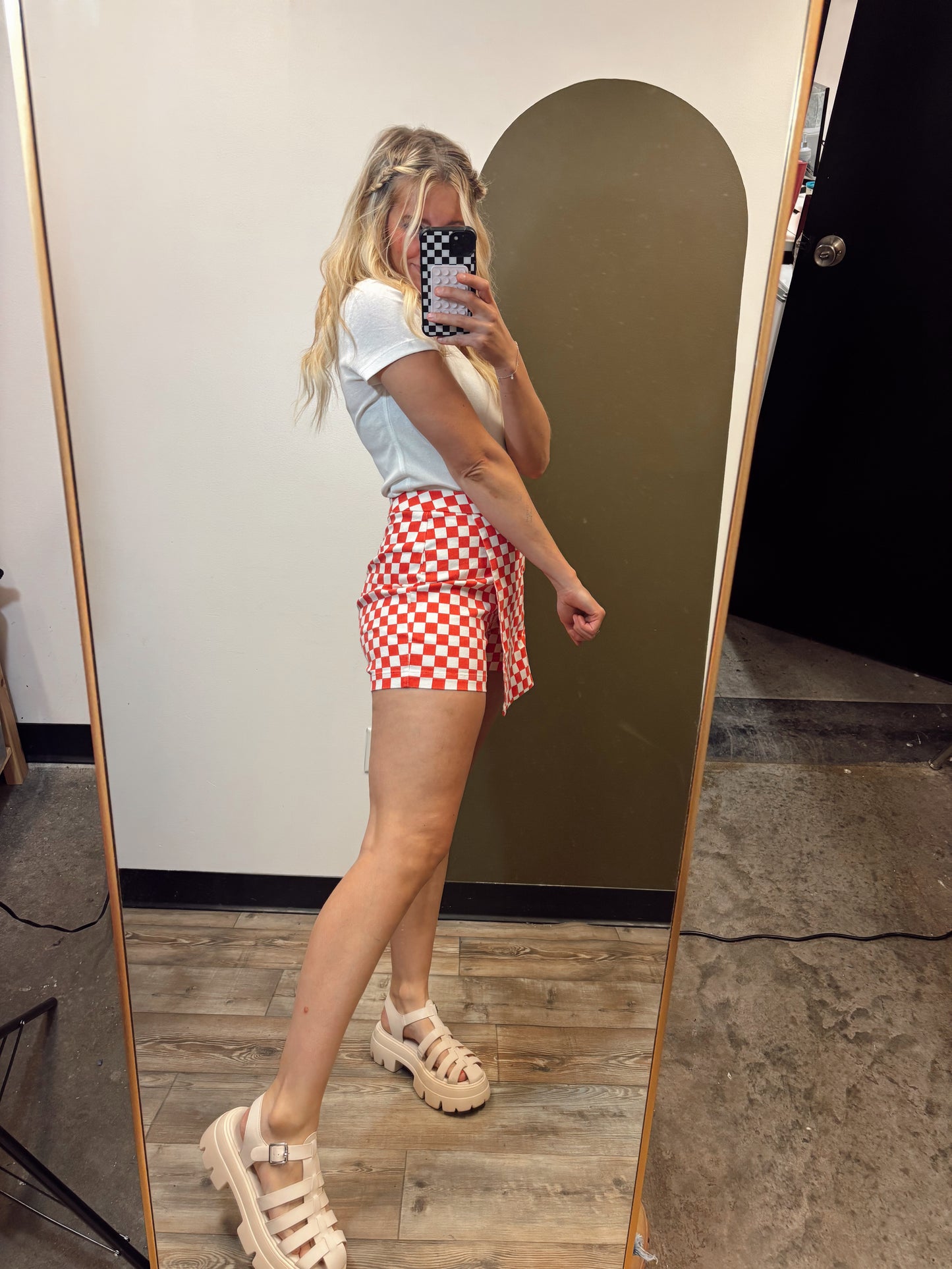 Game Day Checkered Skort (Red)