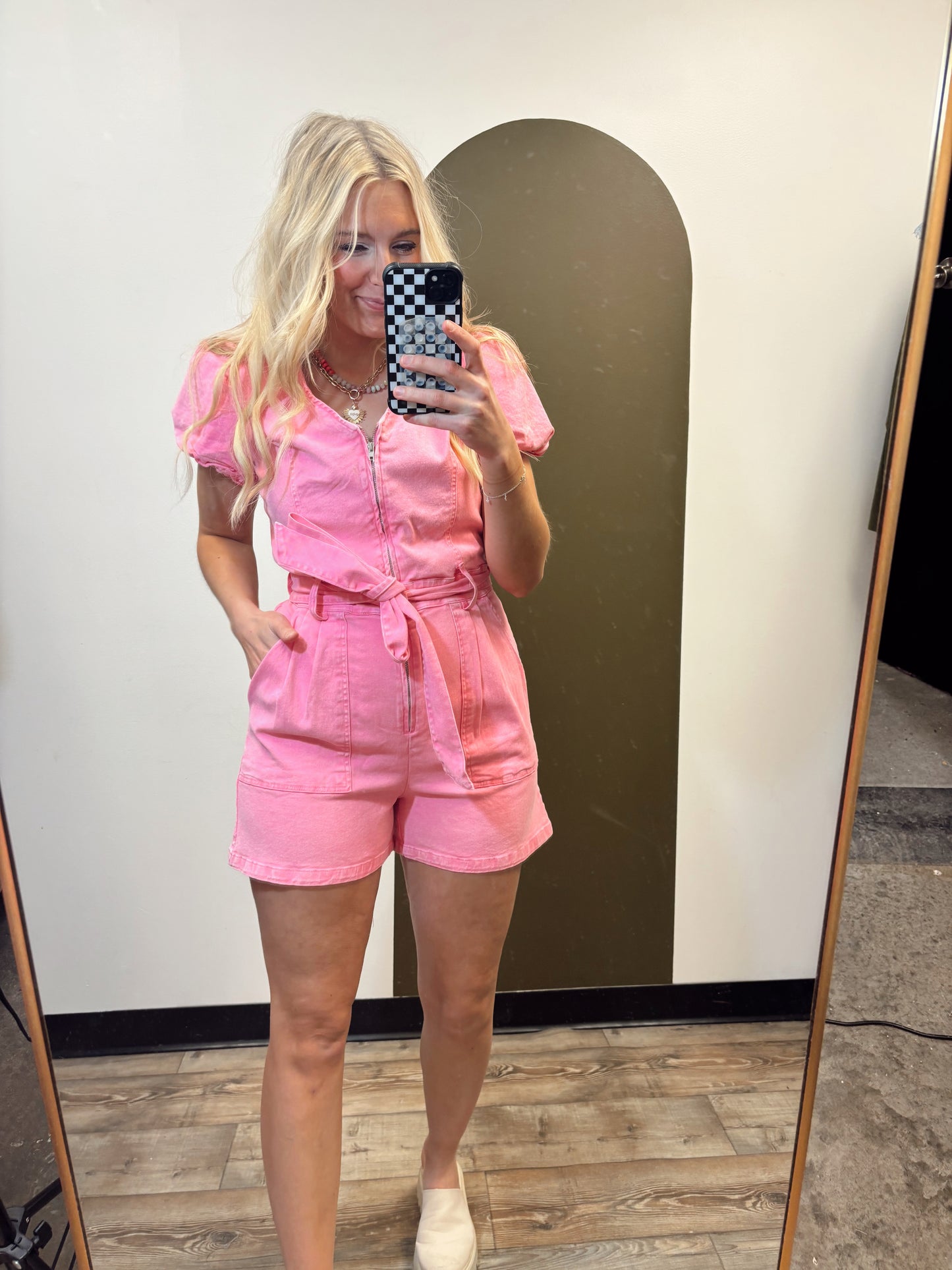 Bianca Zip Romper (Pink)