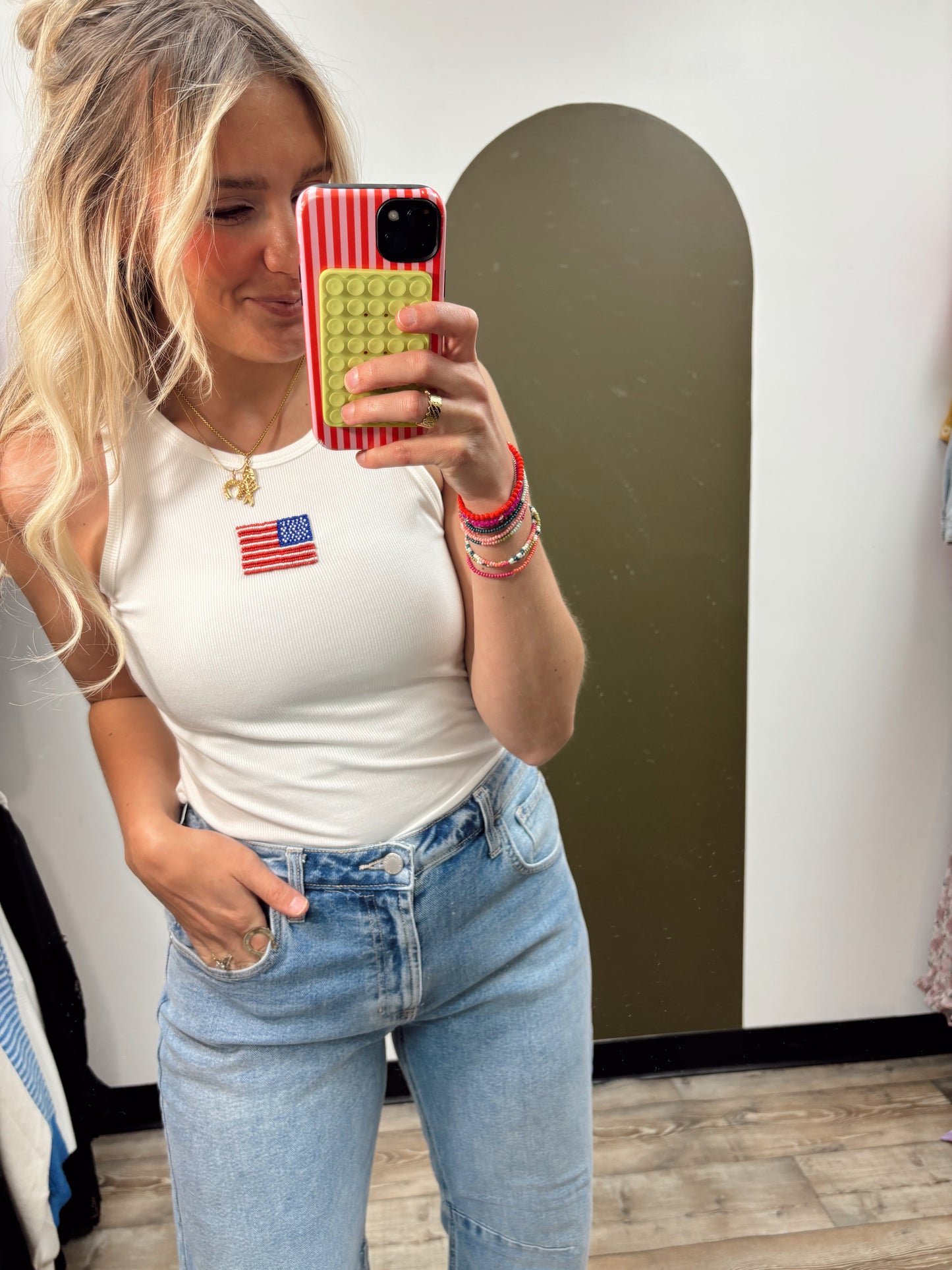 Flag Beaded Tank