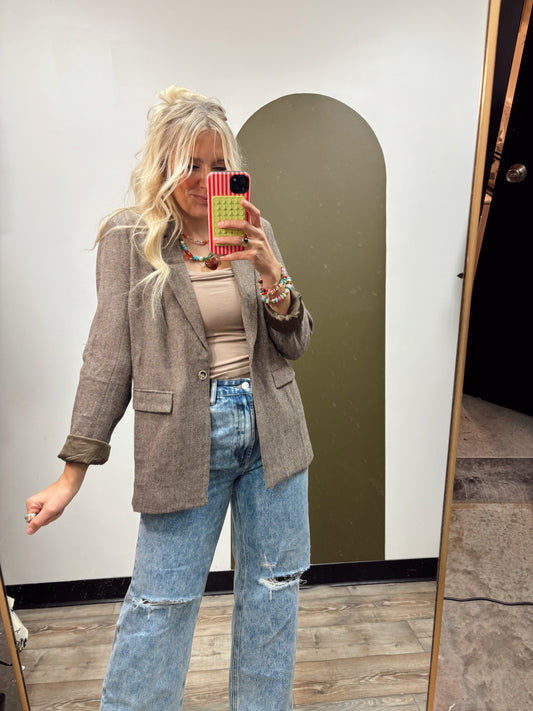 Tatum Herringbone Blazer