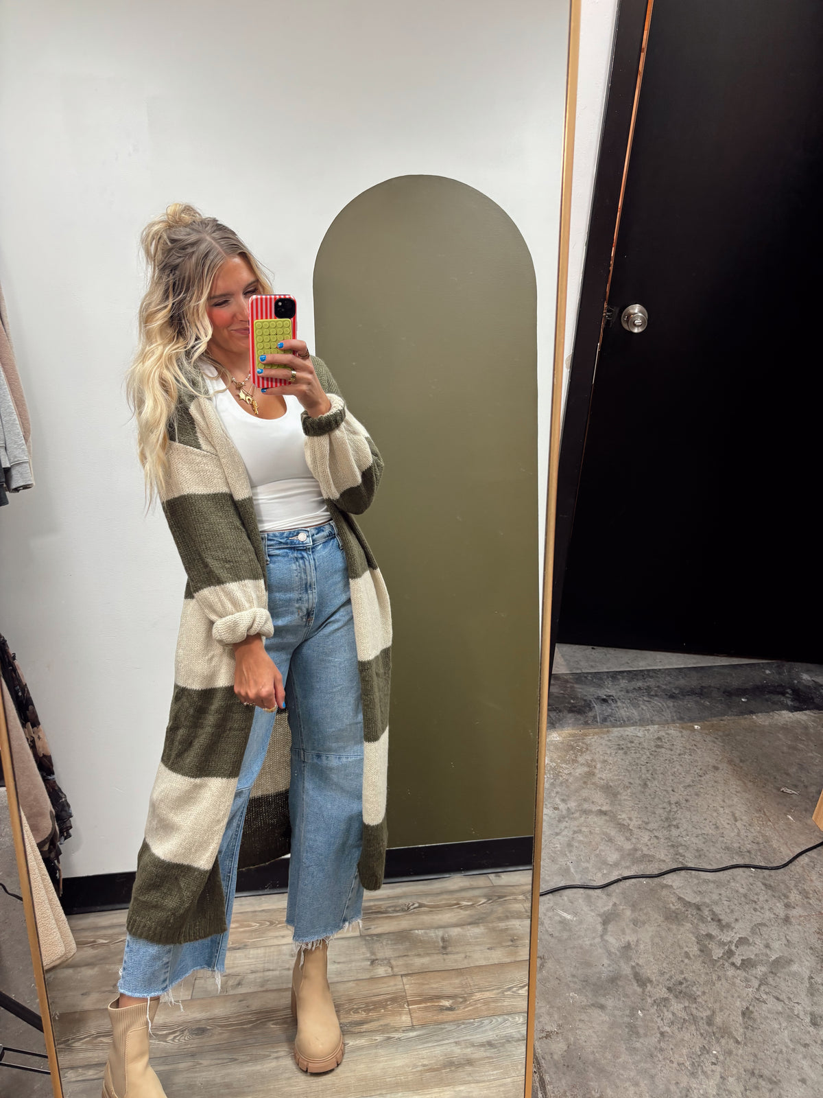 Chunky Stripe Long Cardigan