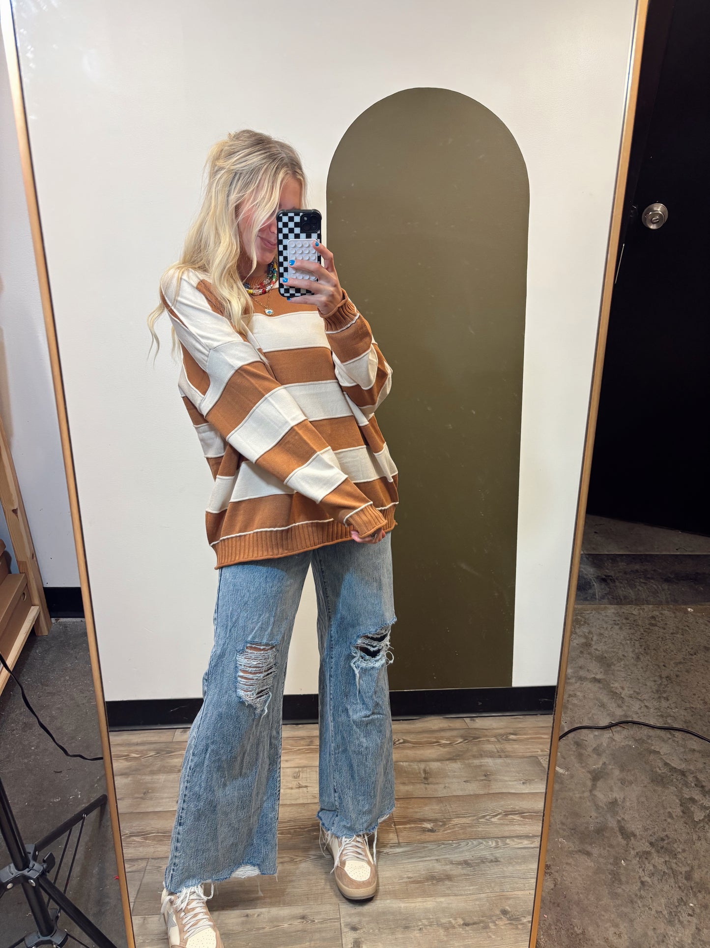 Clermont Striped Sweater (Camel)