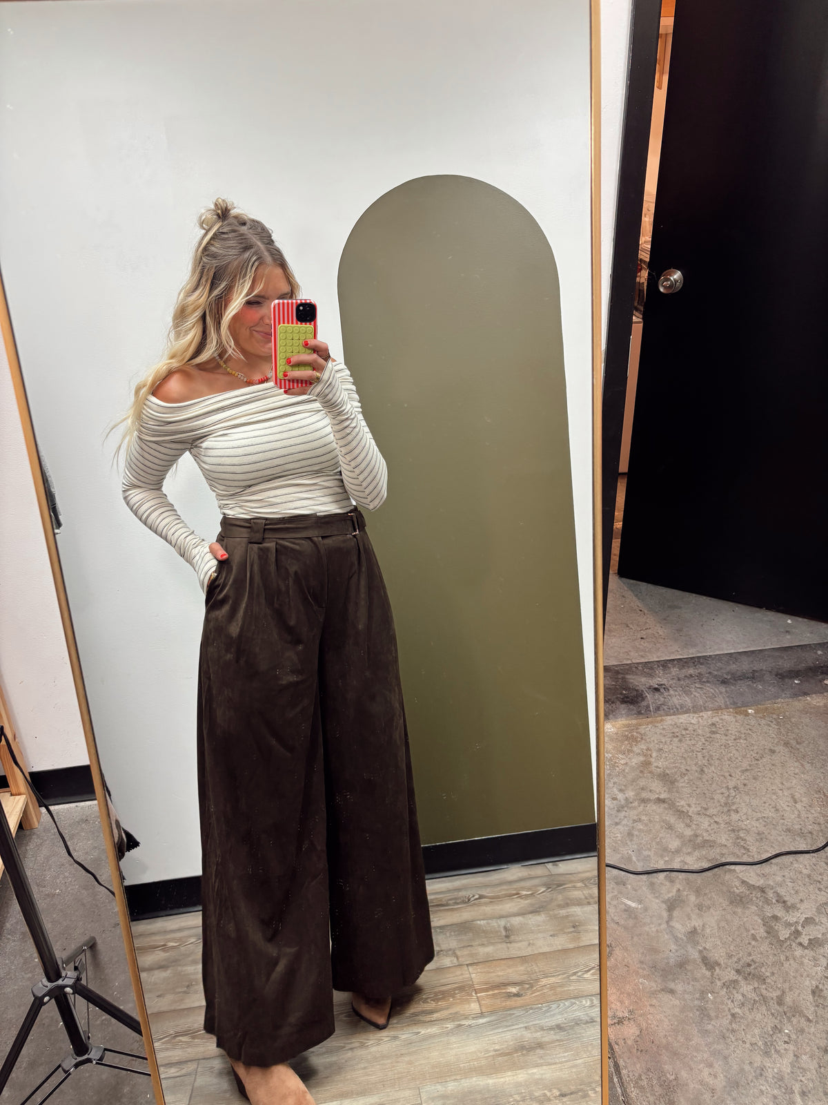 Off Shoulder Stripe Bodysuit