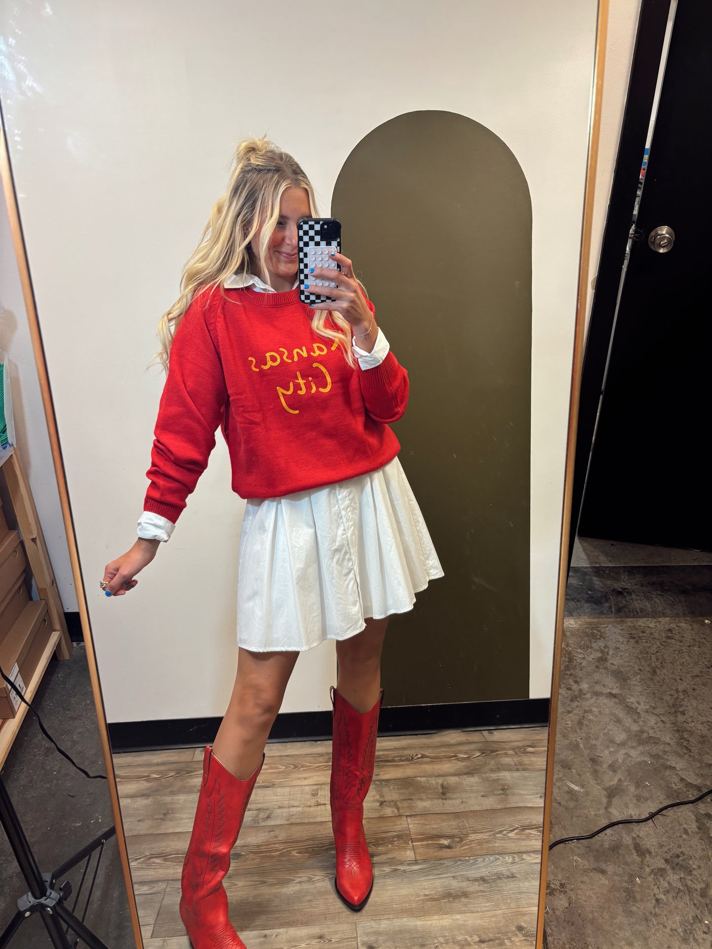 Kansas City Emb Sweater (Red)