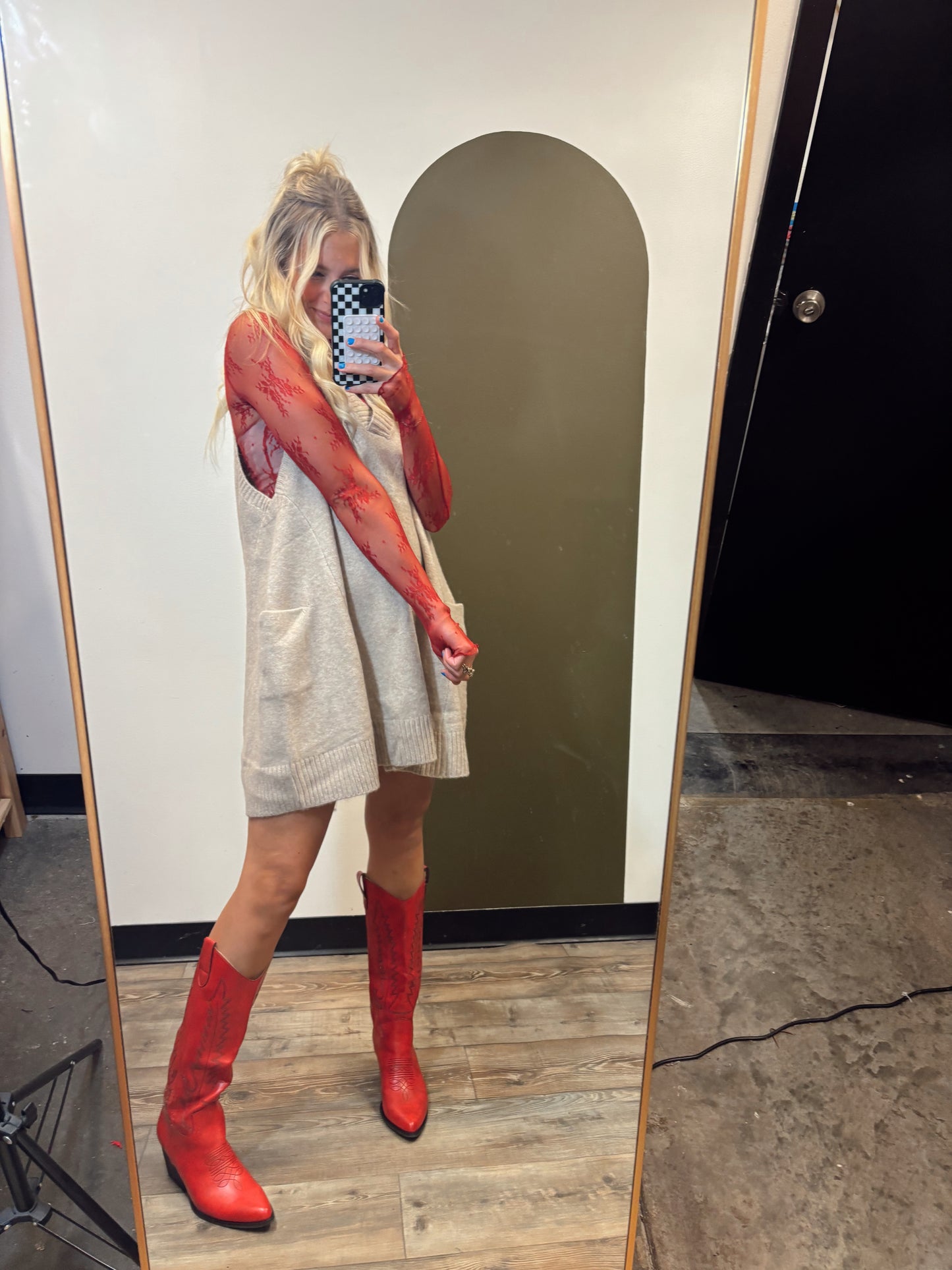 Soft Touch Mini Sweater Dress (Taupe)
