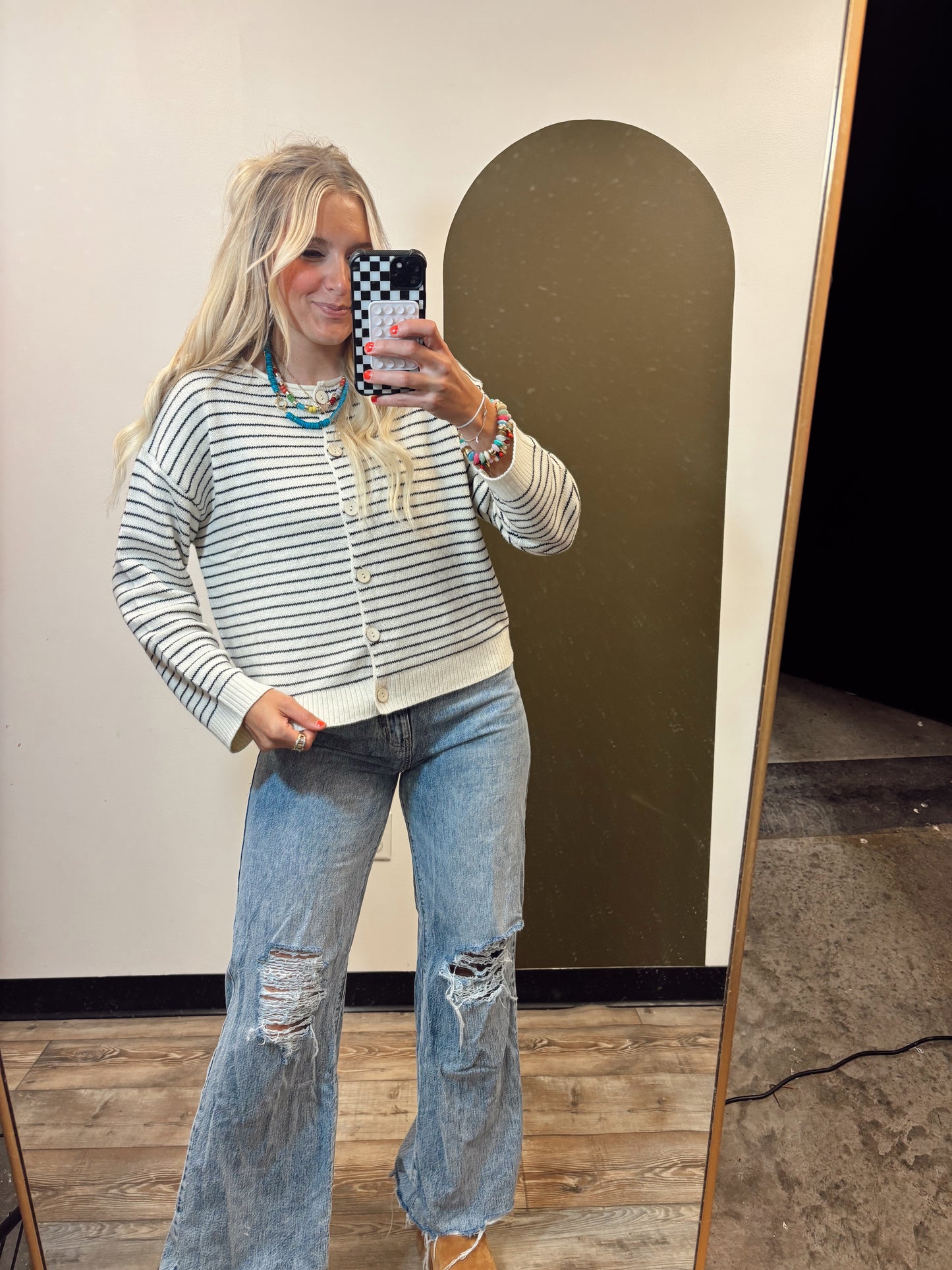 Wren Raw Edge Cardigan (Cream)