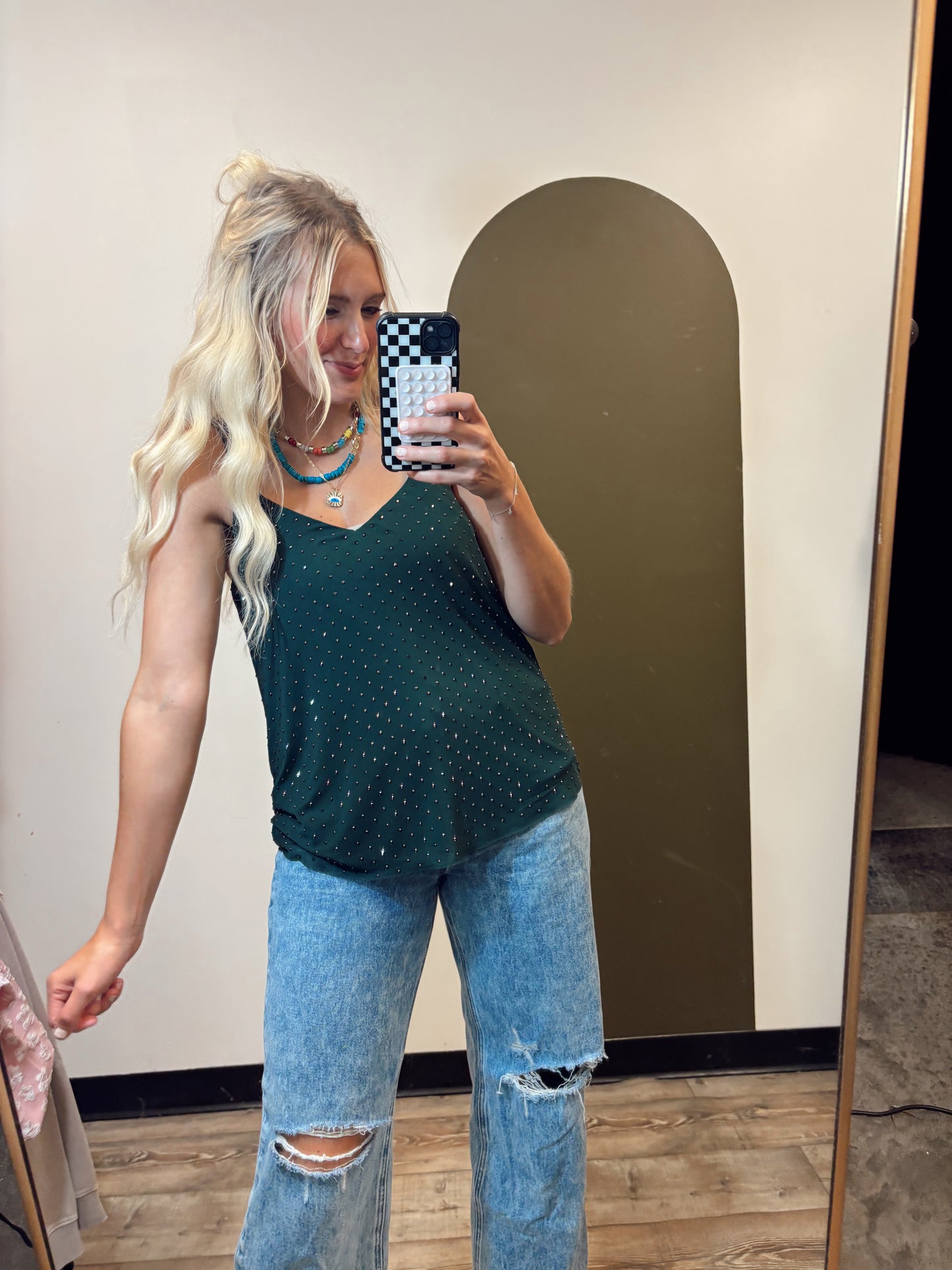 Raquel Sparkle Tank (Green)
