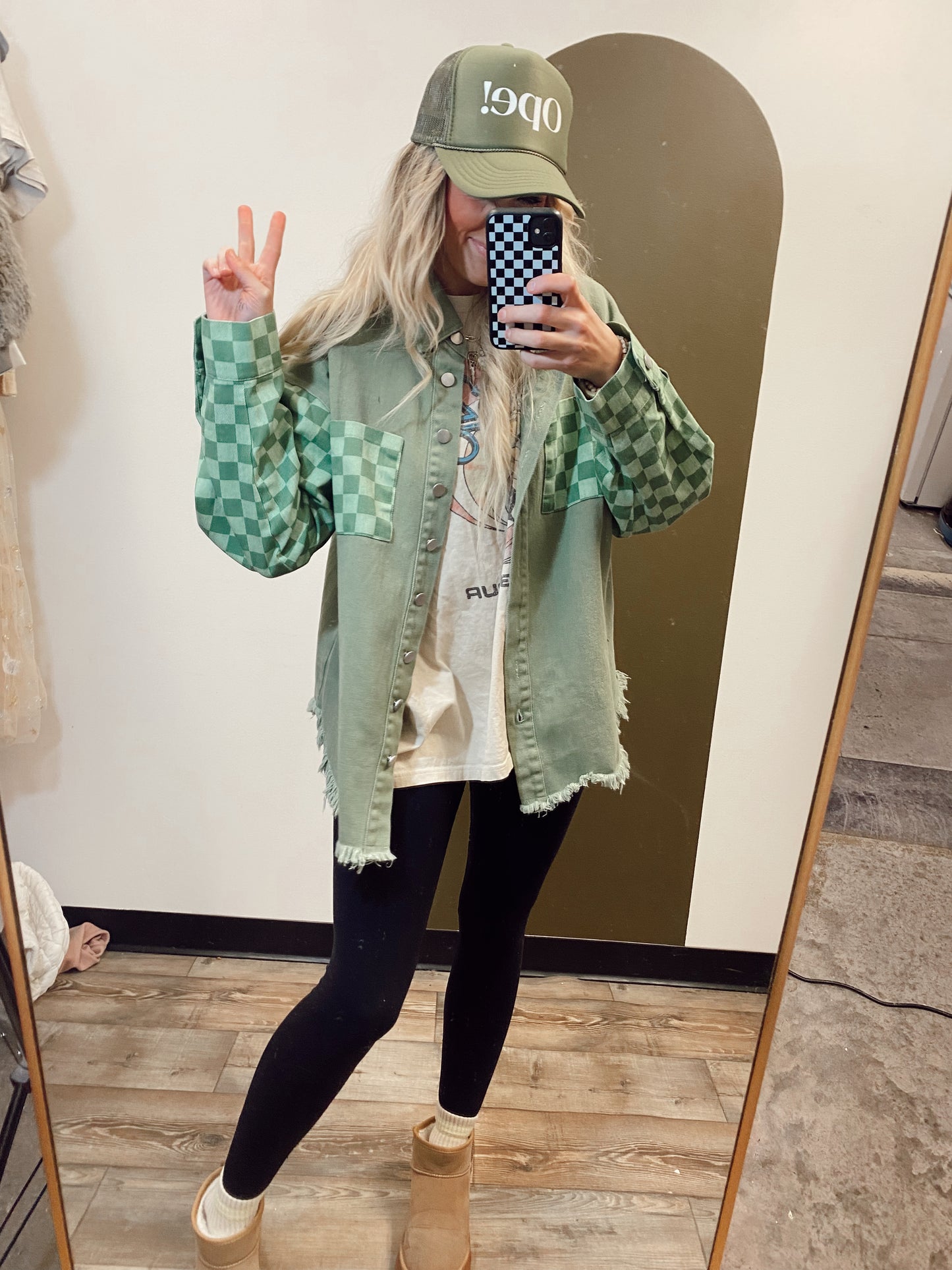 Ashley Checkered Jacket-S M L