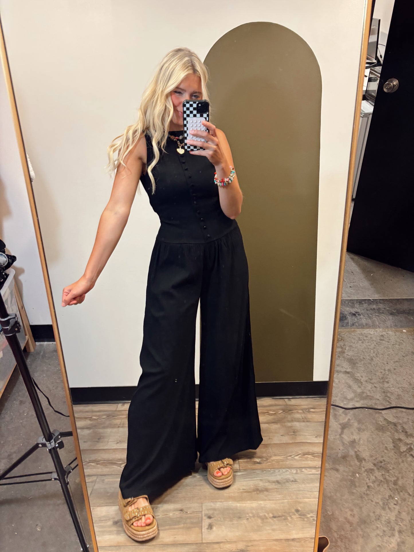 Kathy Button Jumpsuit (Black)