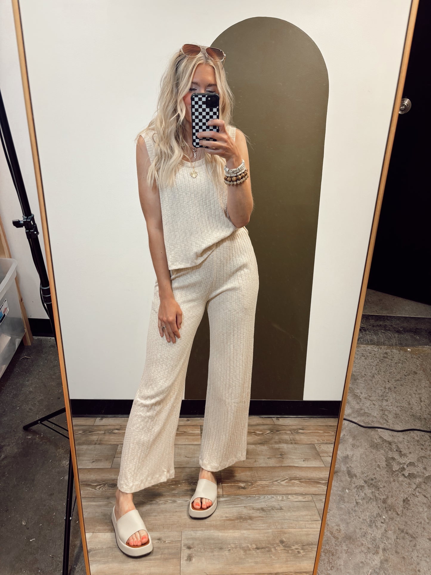 Paula Textured Tank (Cream)