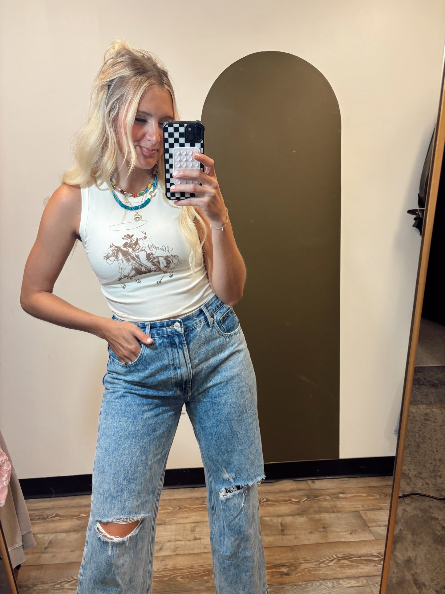Giddy Up Tank (Cream)