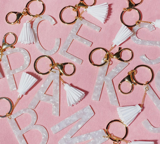 Tasseled Initial Key Chain
