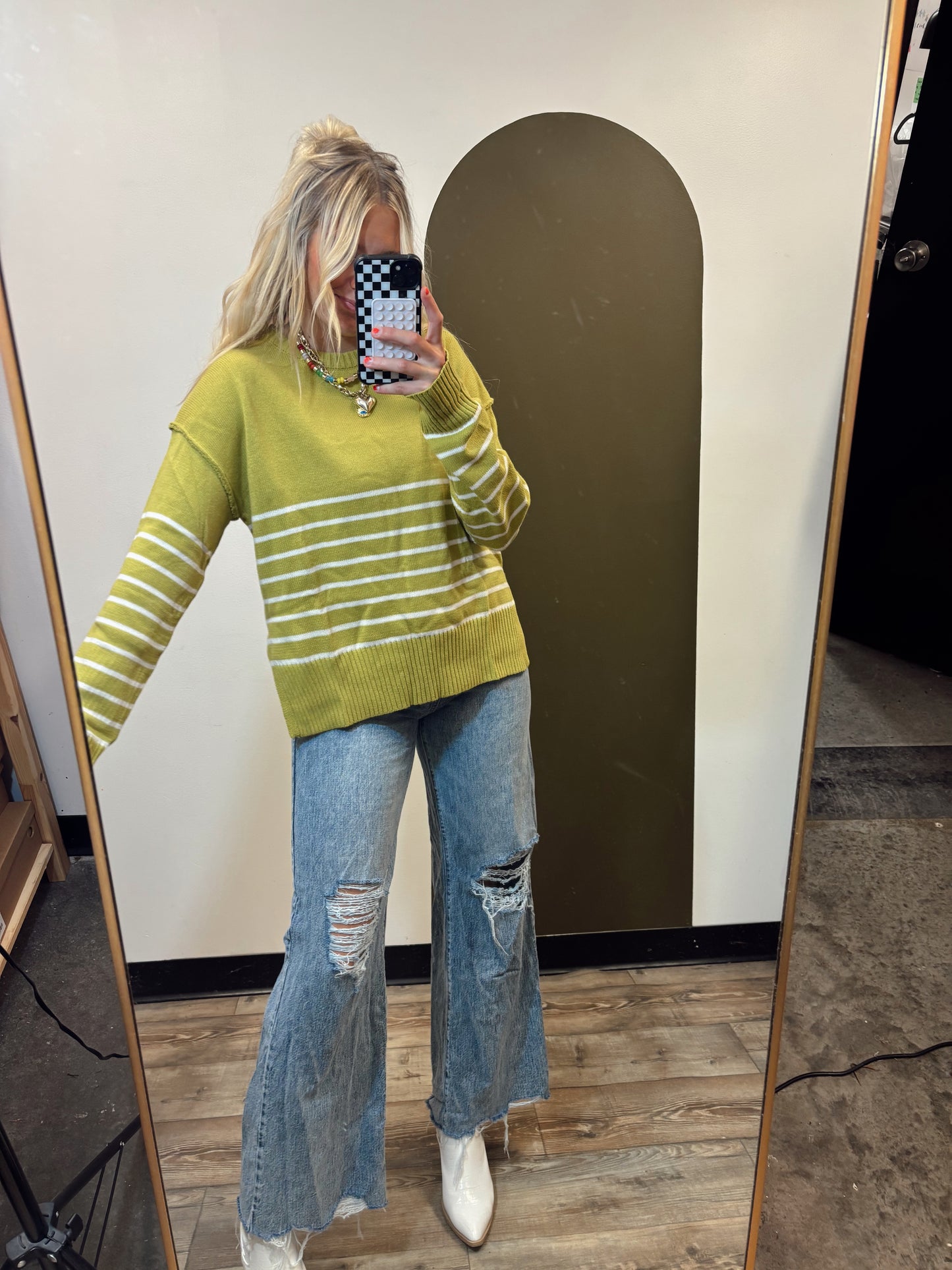 Lilah Stripe Sweater (Mustard)