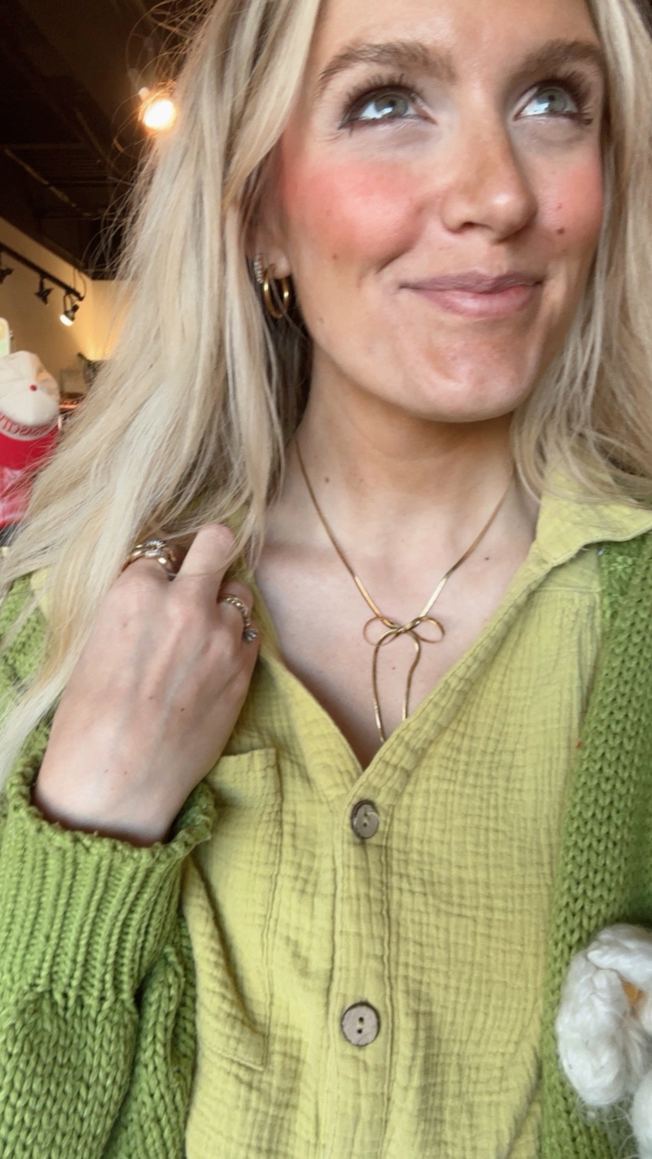 Long Drop Bow Necklace