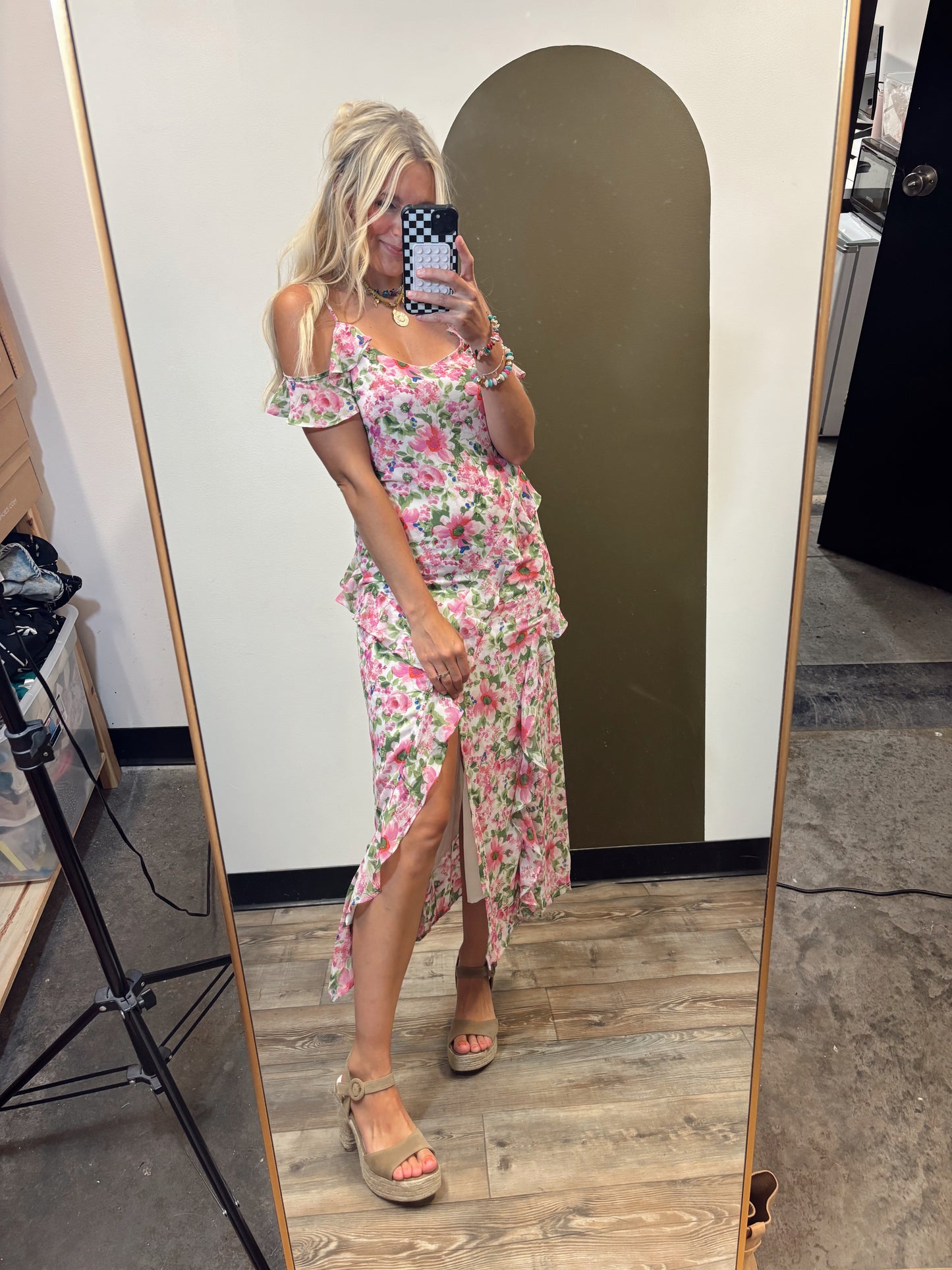 Carmine Floral Maxi Dress