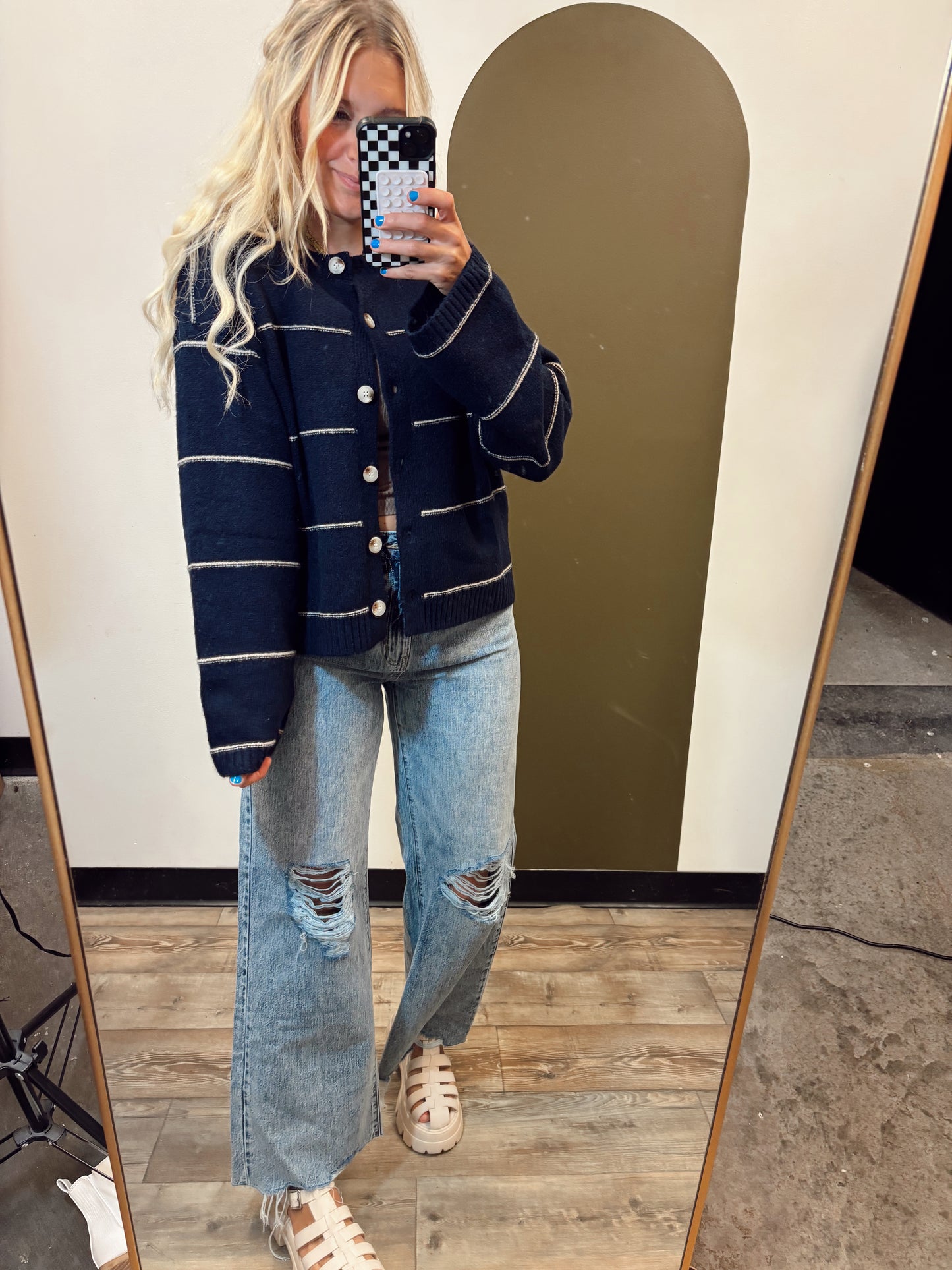 Proper And Pretty Cardigan (Navy)