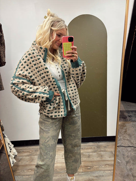 Niya Detail Fleece Jacket (Green)