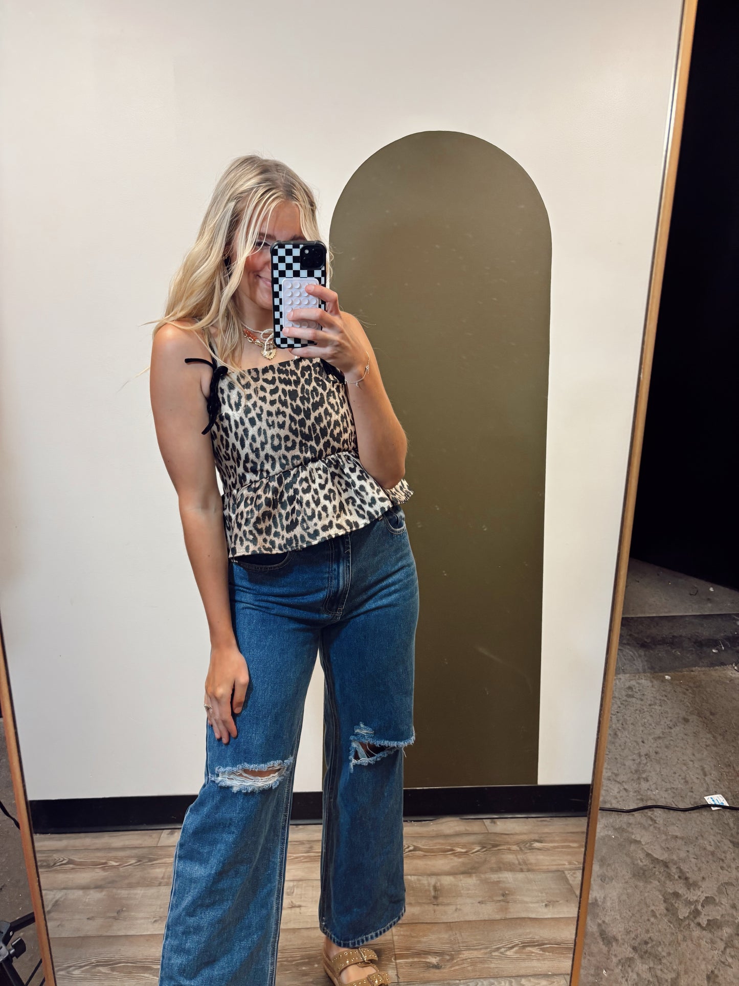 Night Out Leopard Babydoll Top