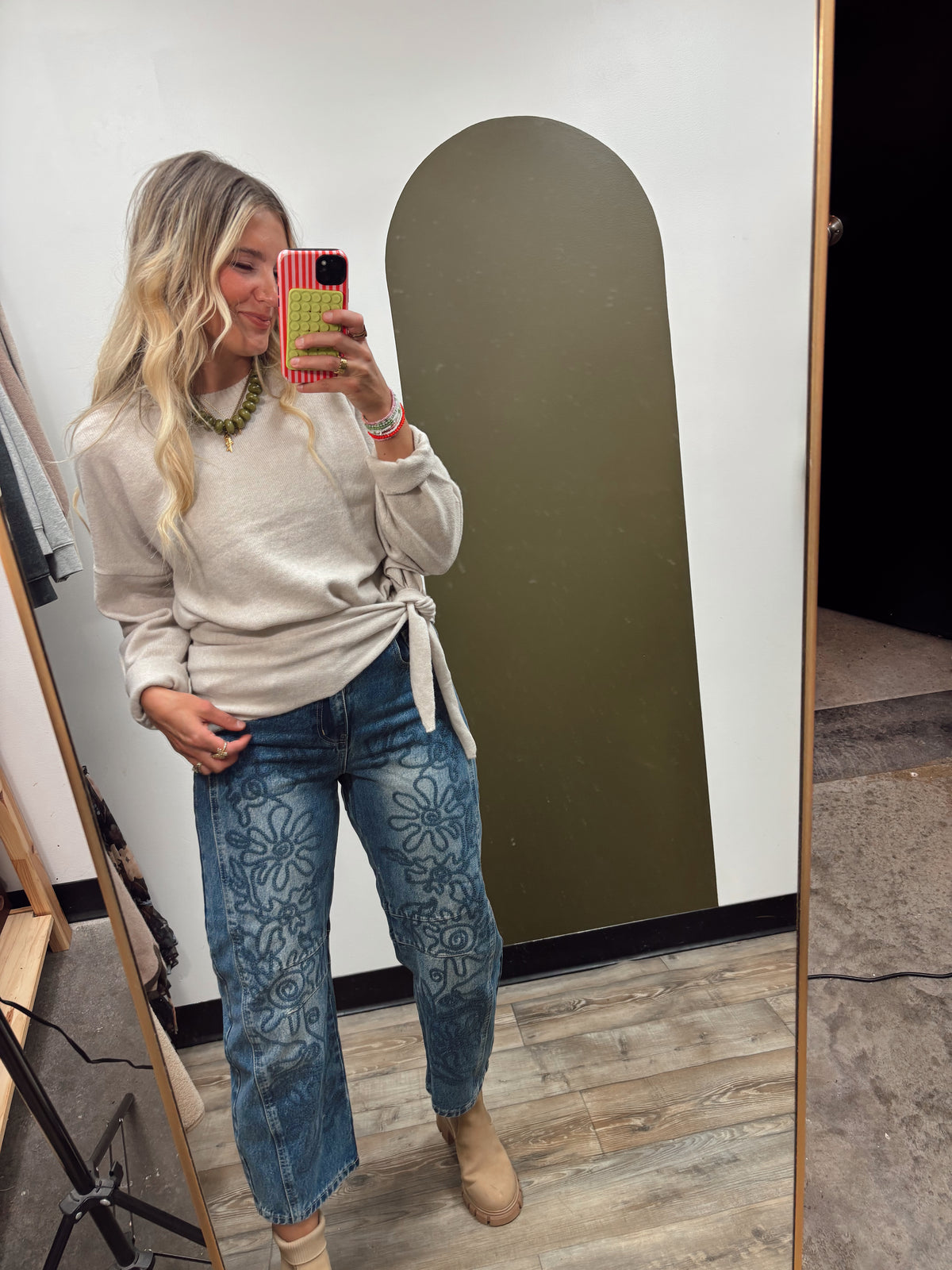 Demure Dame Sweater (Beige)