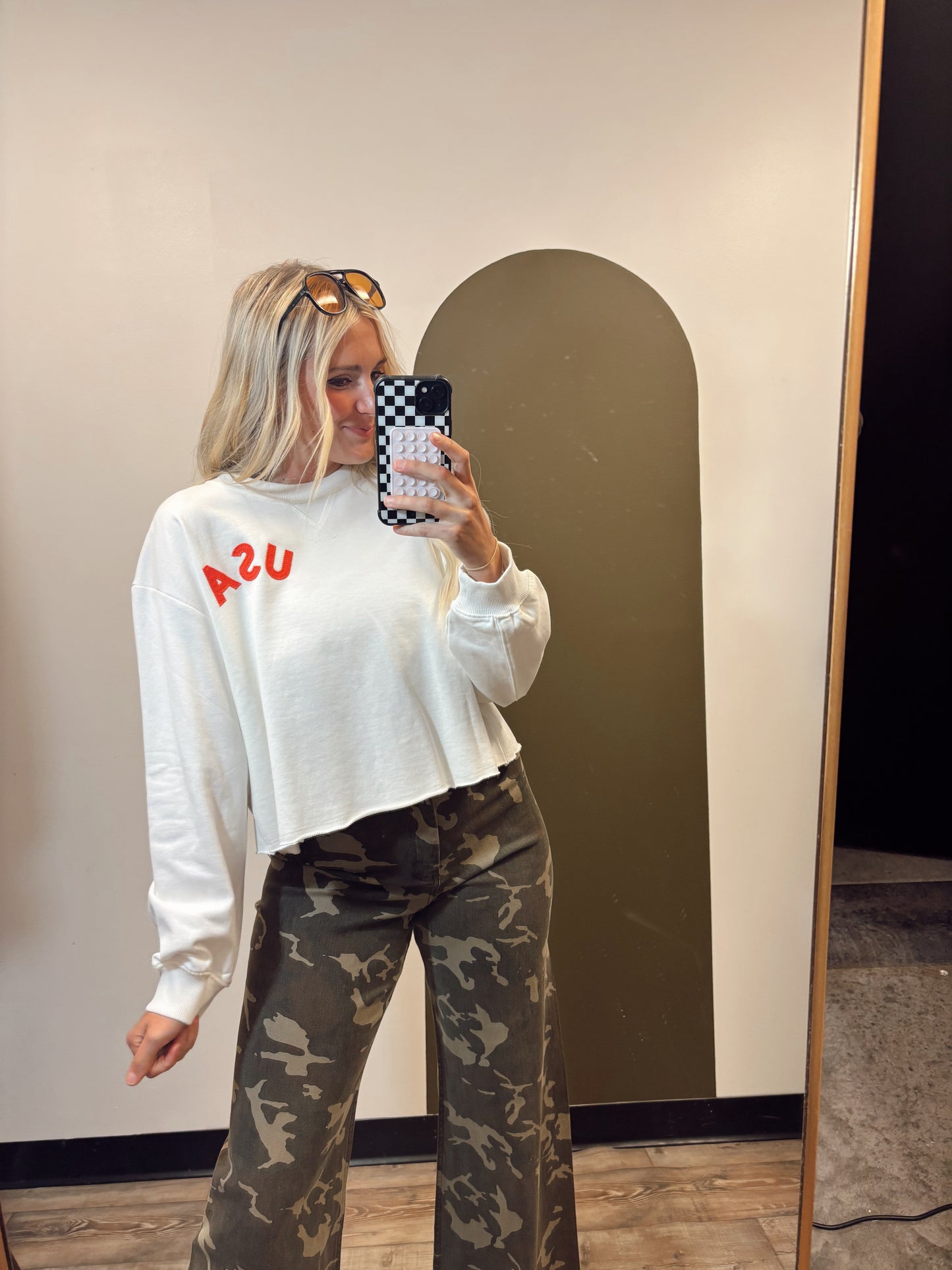 USA Crop Sweatshirt