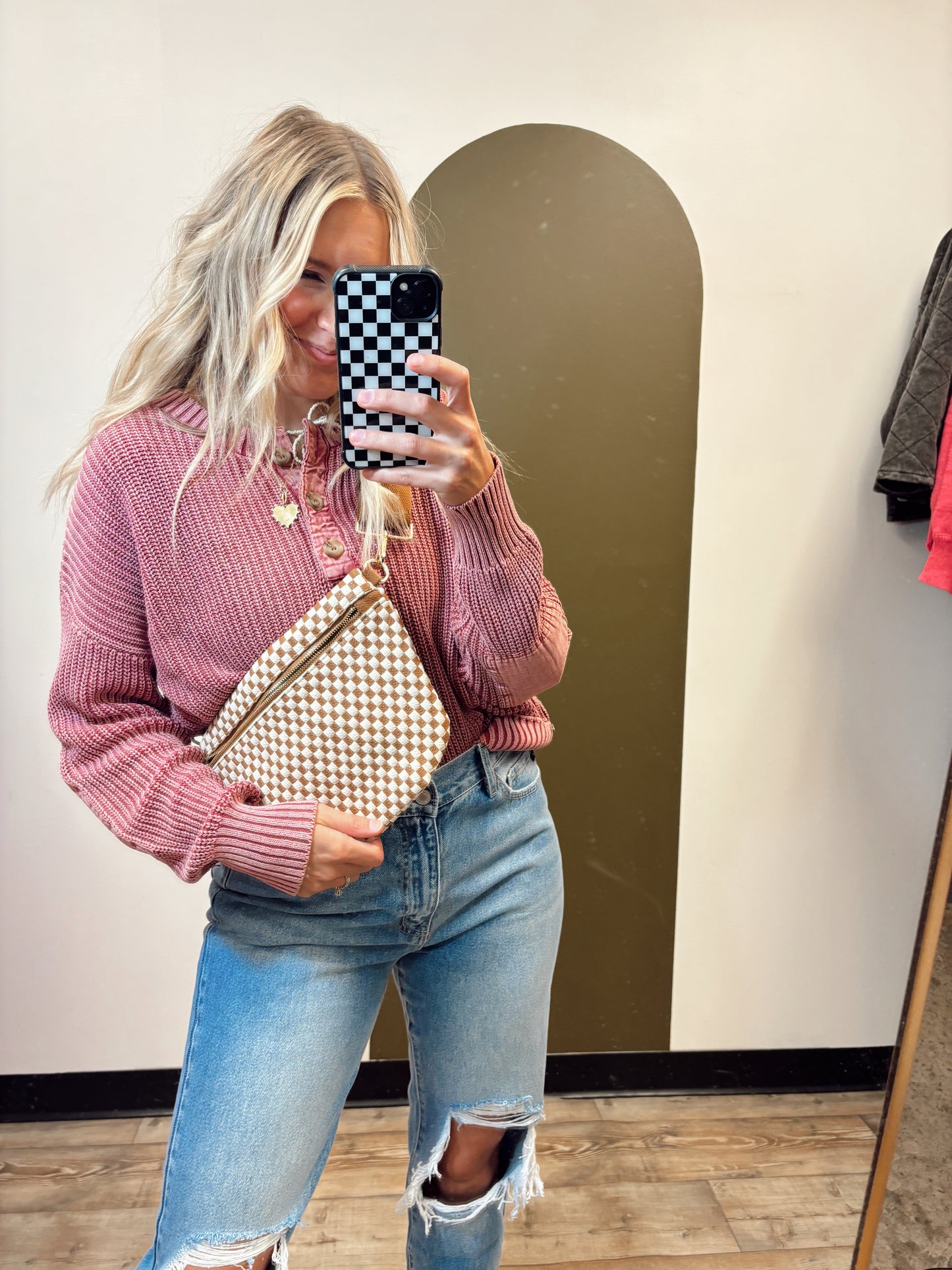 Westlyn Woven Bum Bag (Brown Check)