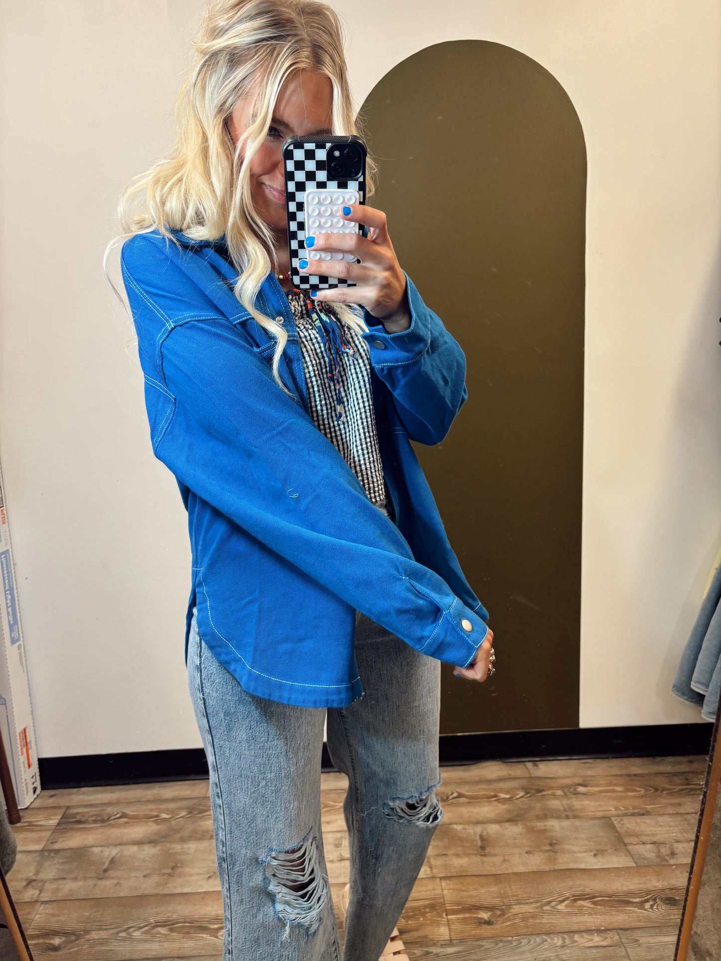 Ronnie Oversize Shacket (Blue)