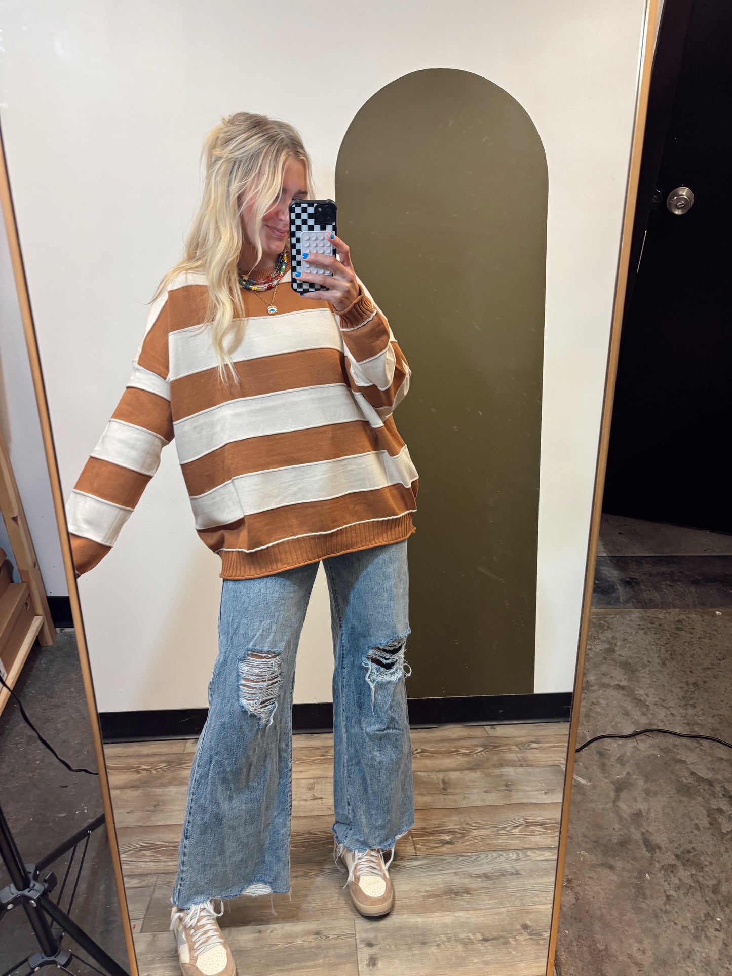 Clermont Striped Sweater (Camel)