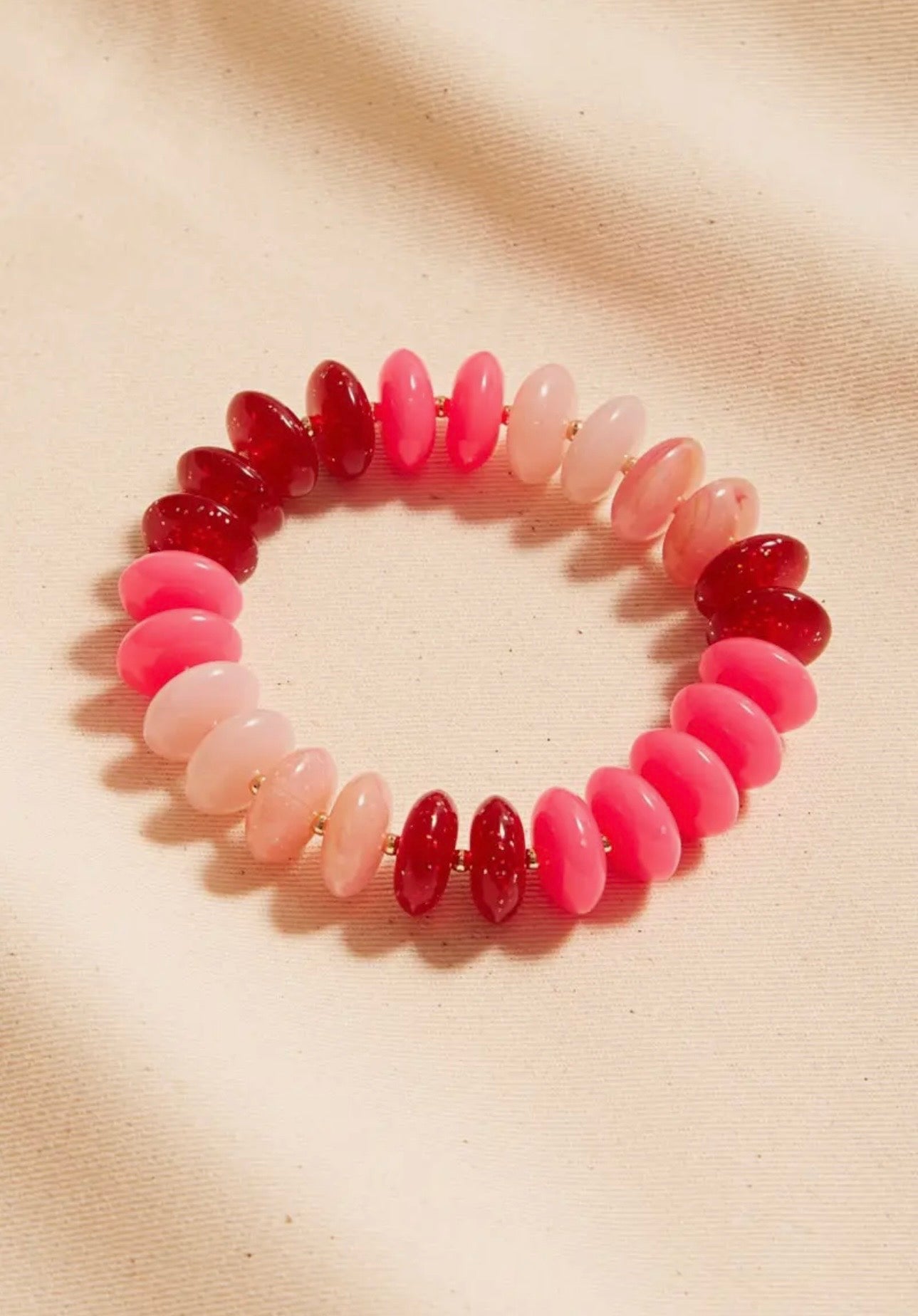 Oval Bead Bracelet (Fuschia)