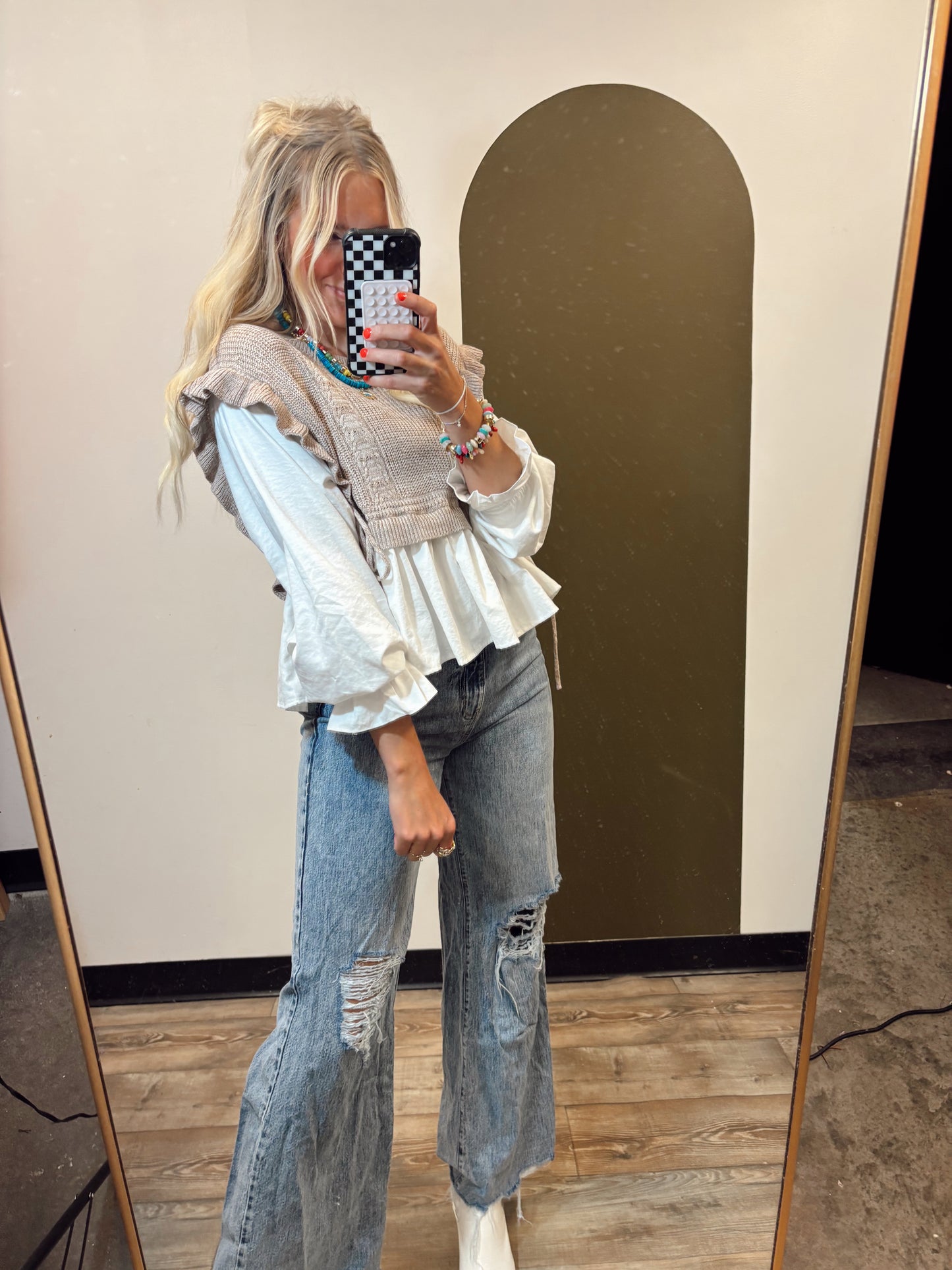 Magnolia Combo Sweater (Taupe)