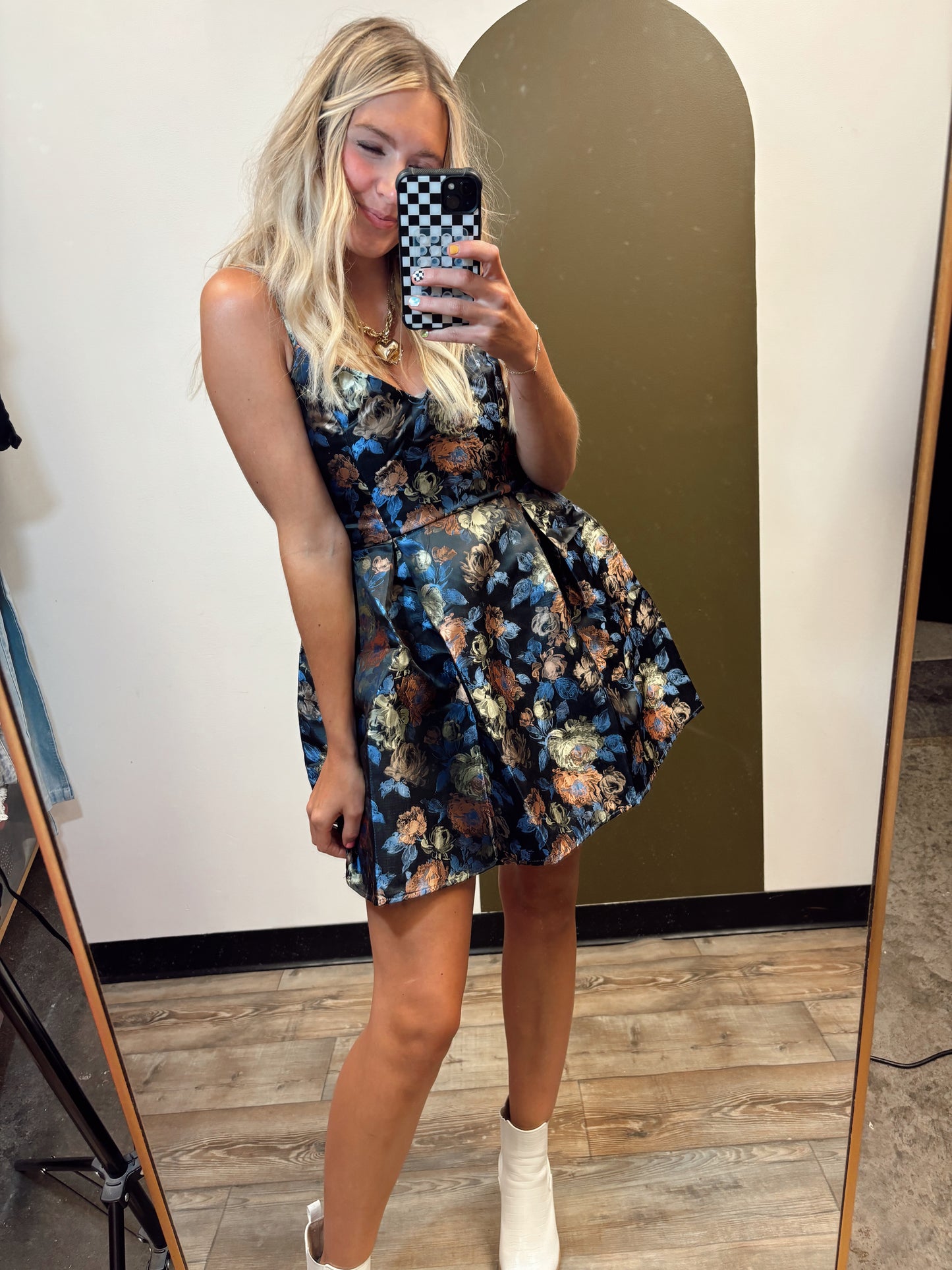Past Midnight Floral Dress
