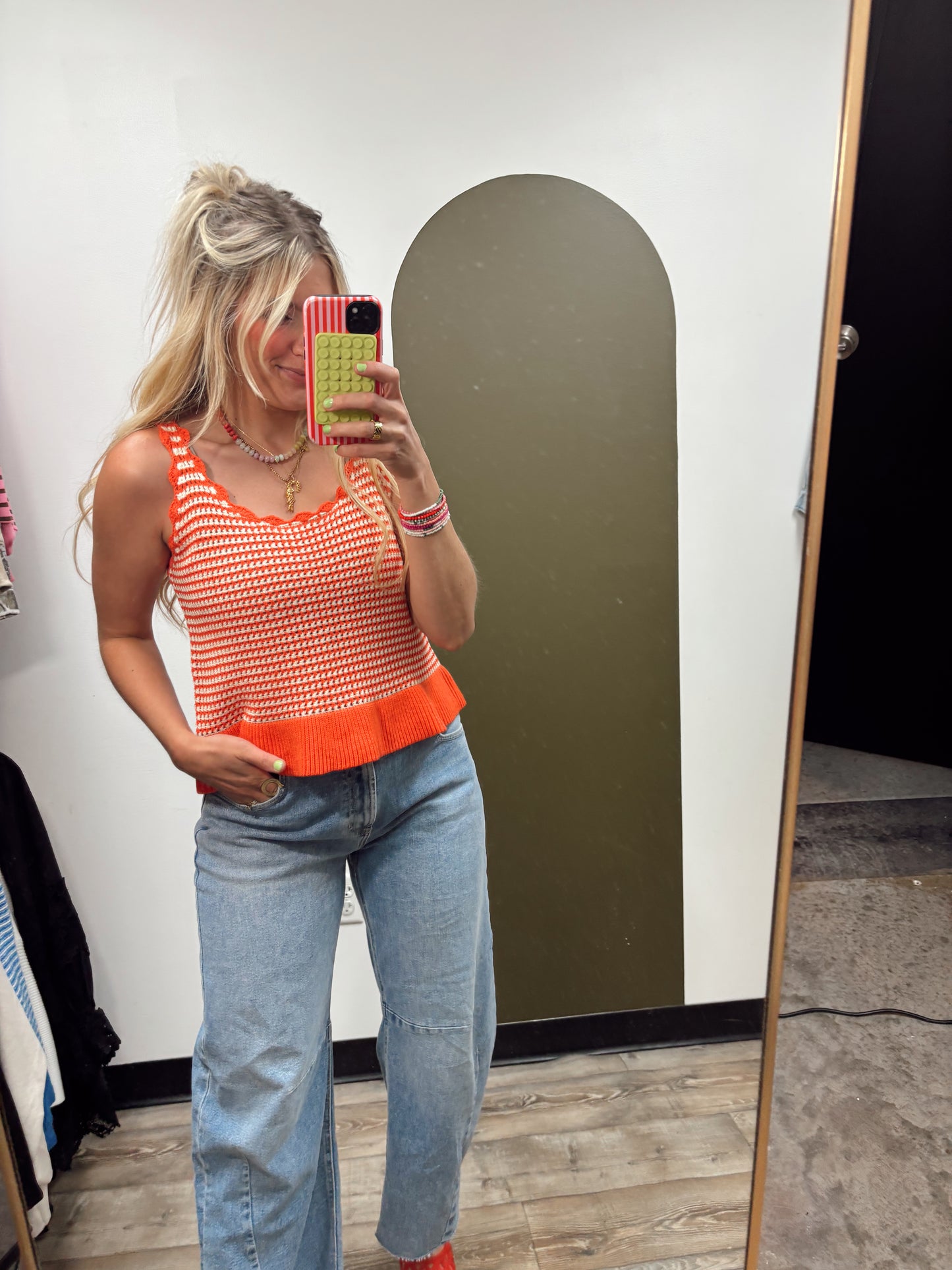 Charla Knit Peplum (Orange)