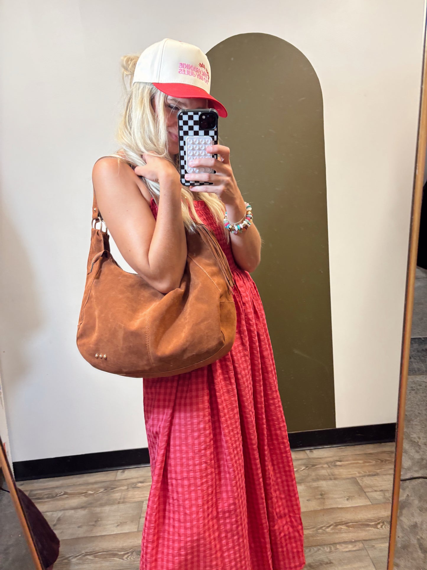 Hazel Hobo Bag ( Chocolate Suede)