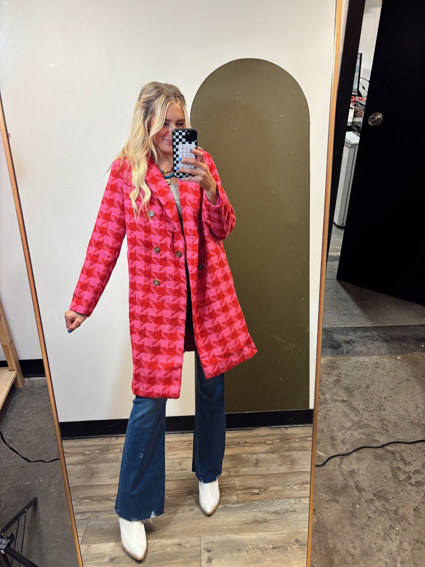Double Down Tweed Coat