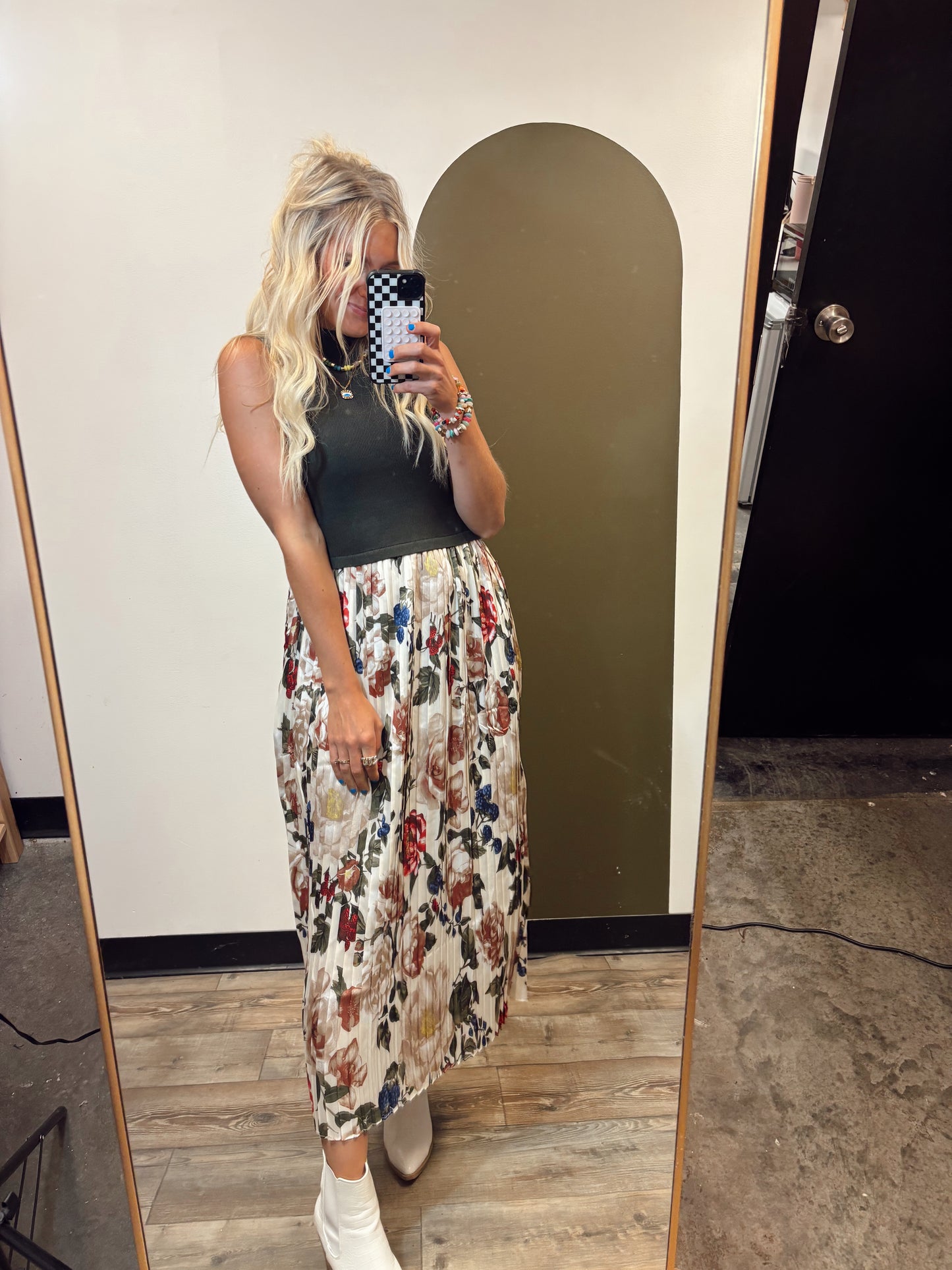 Kerri Pleat Midi Dress