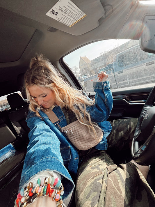 Suede Westlyn Bum Bag (Dark Taupe)