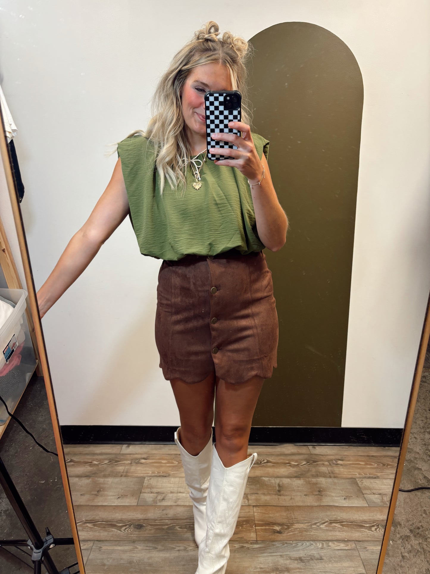 Emma Balloon Top (Olive)