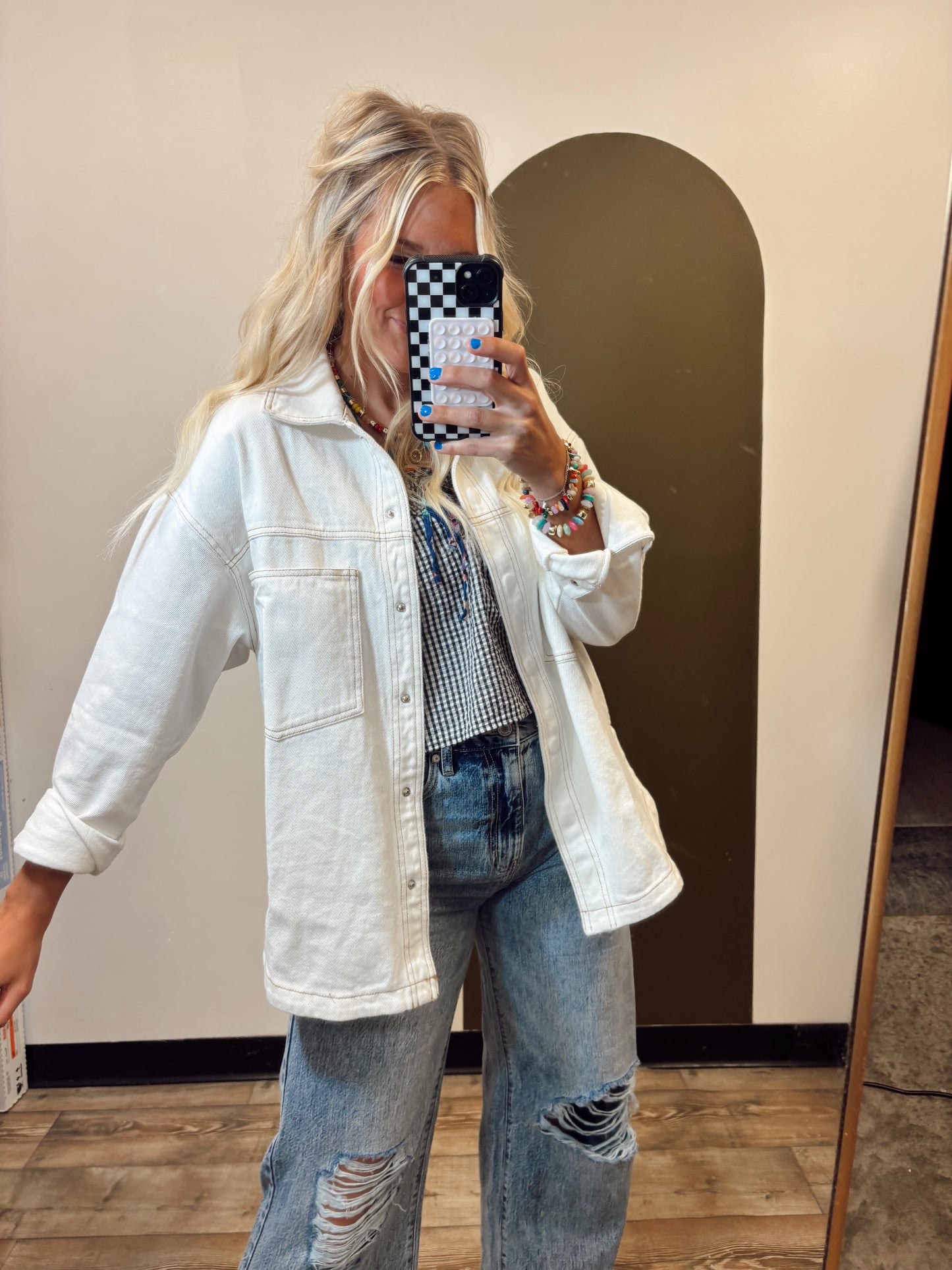 Ronnie Oversize Shacket (Cream)