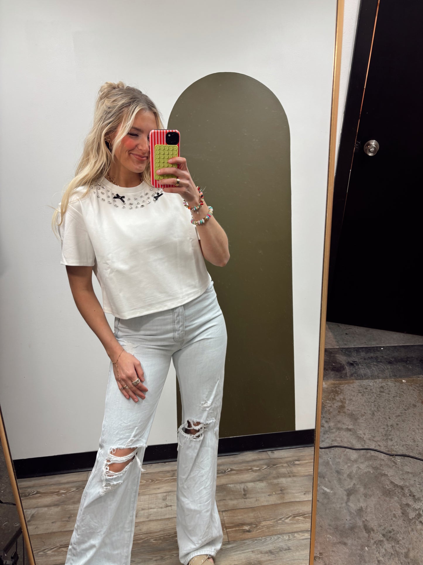 Bejeweled Bow Tee